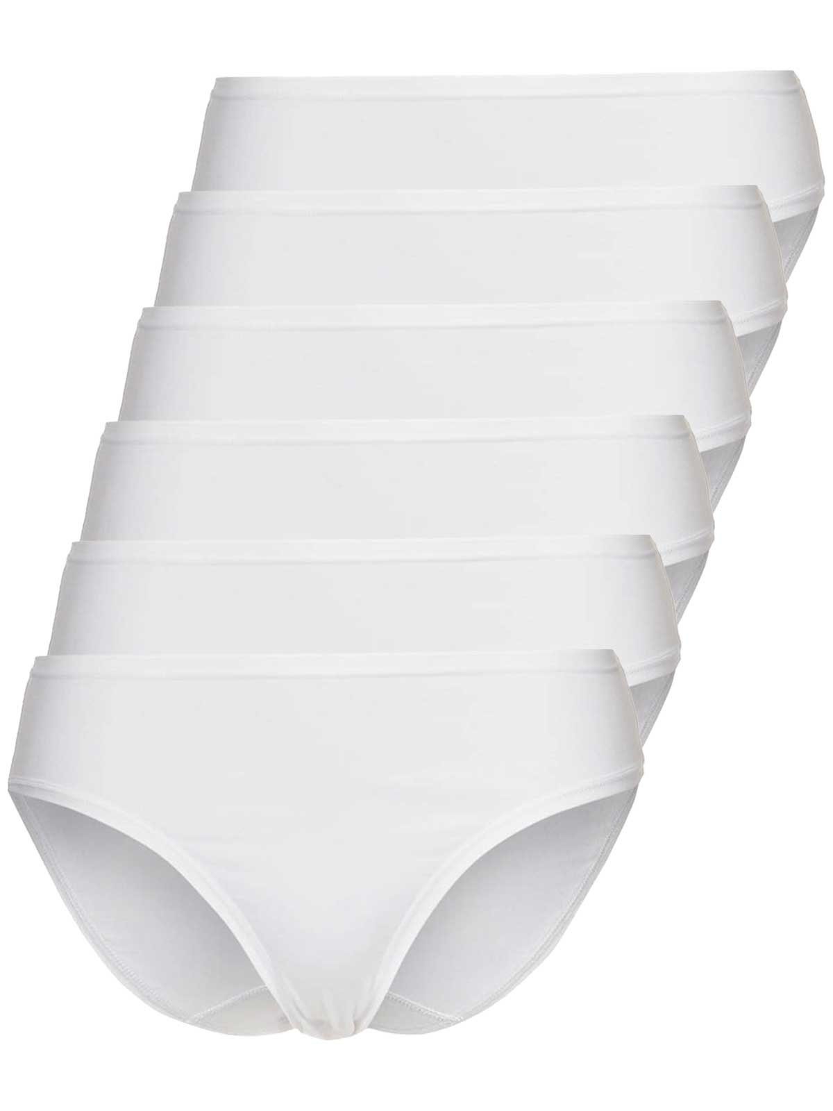 Sassa Bikinislip 6er Sparpack Slip Mini CASUAL COMFORT (Spar-Set, 6-St) Zwickel 6xWeiss