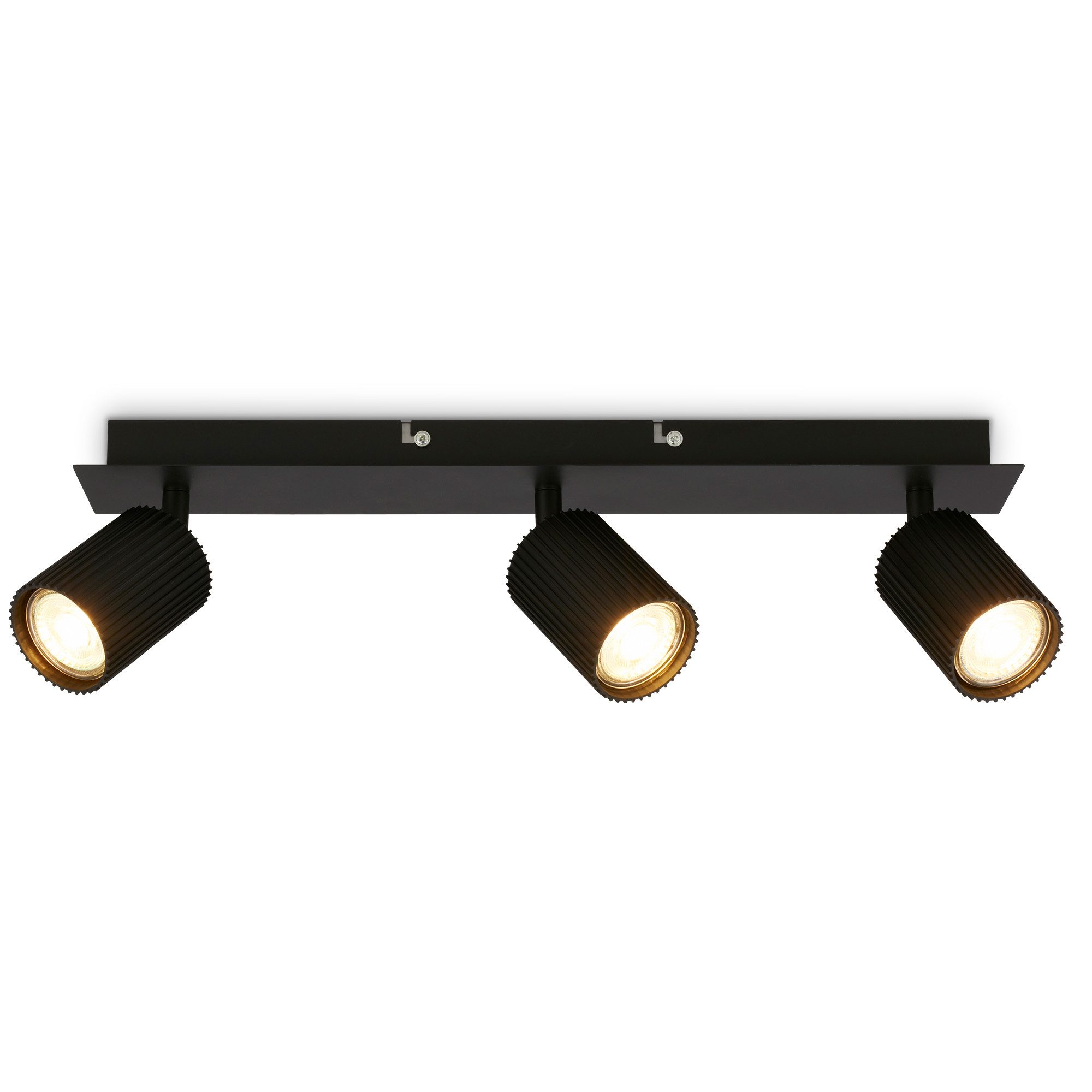 Briloner Leuchten LED Deckenspot Deckenleuchte Wandleuchte schwenkbar GU10 Deckenlampe Wohnzimmer Flur, 3-flammig, ohne Leuchtmittel, Abhängig vom Leuchtmittel, Schwarz, Beige, Coffee-Warmgrey, Wohnzimmer, Flur, Büro