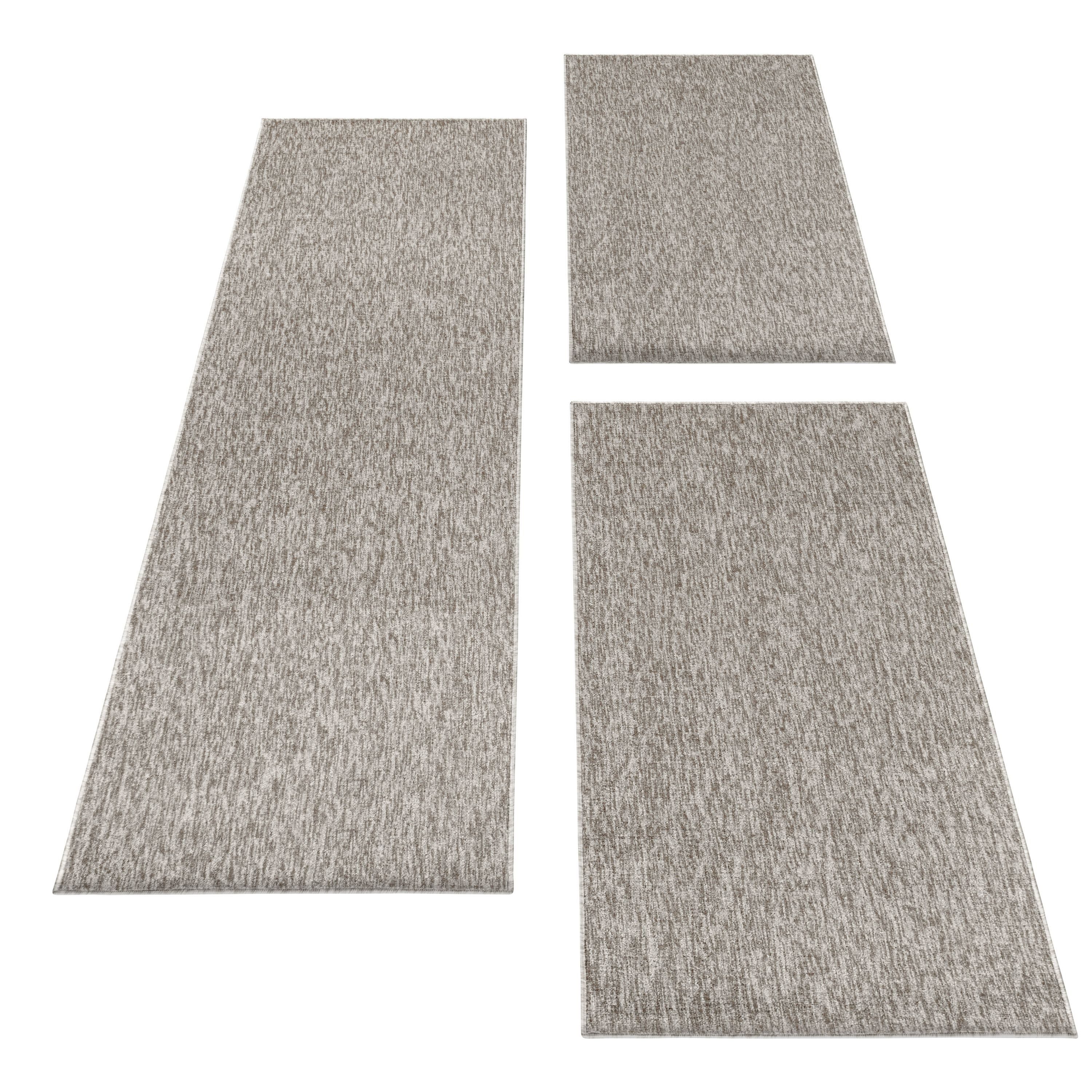 Carpettex Kurzflor-Bettumrandung Unicolor - Einfarbig, Höhe 7 mm, (Bett-Set, 3-tlg., Bettvorlage), Schlafzimmer Teppich Bettumrandung Läufer Set 3 teilig – Bild 2 von 5