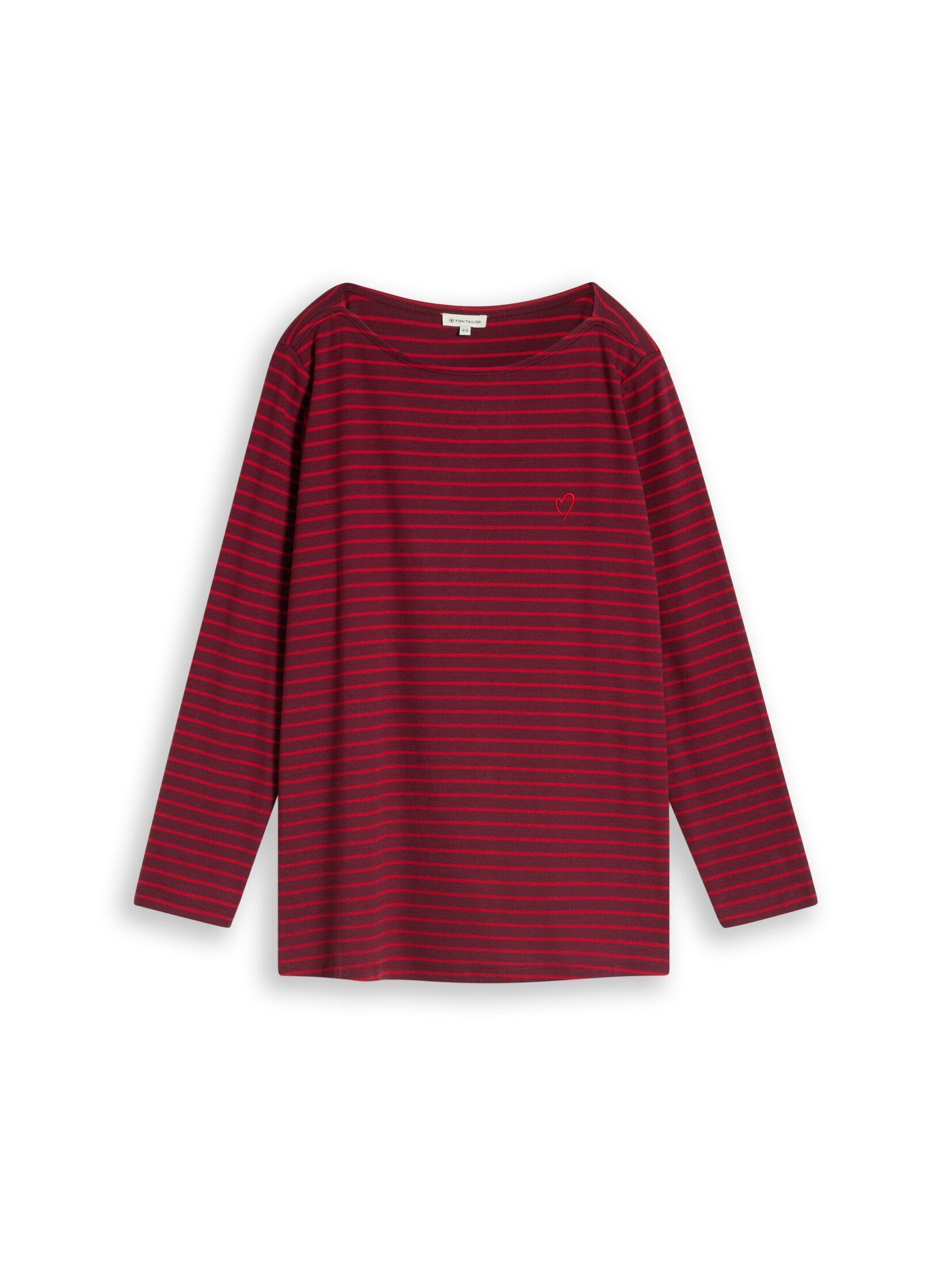 TOM TAILOR PLUS Langarmshirt T-Shirt (im Einserpack) Plus Size - Langarmshirt mit Streifenmuster