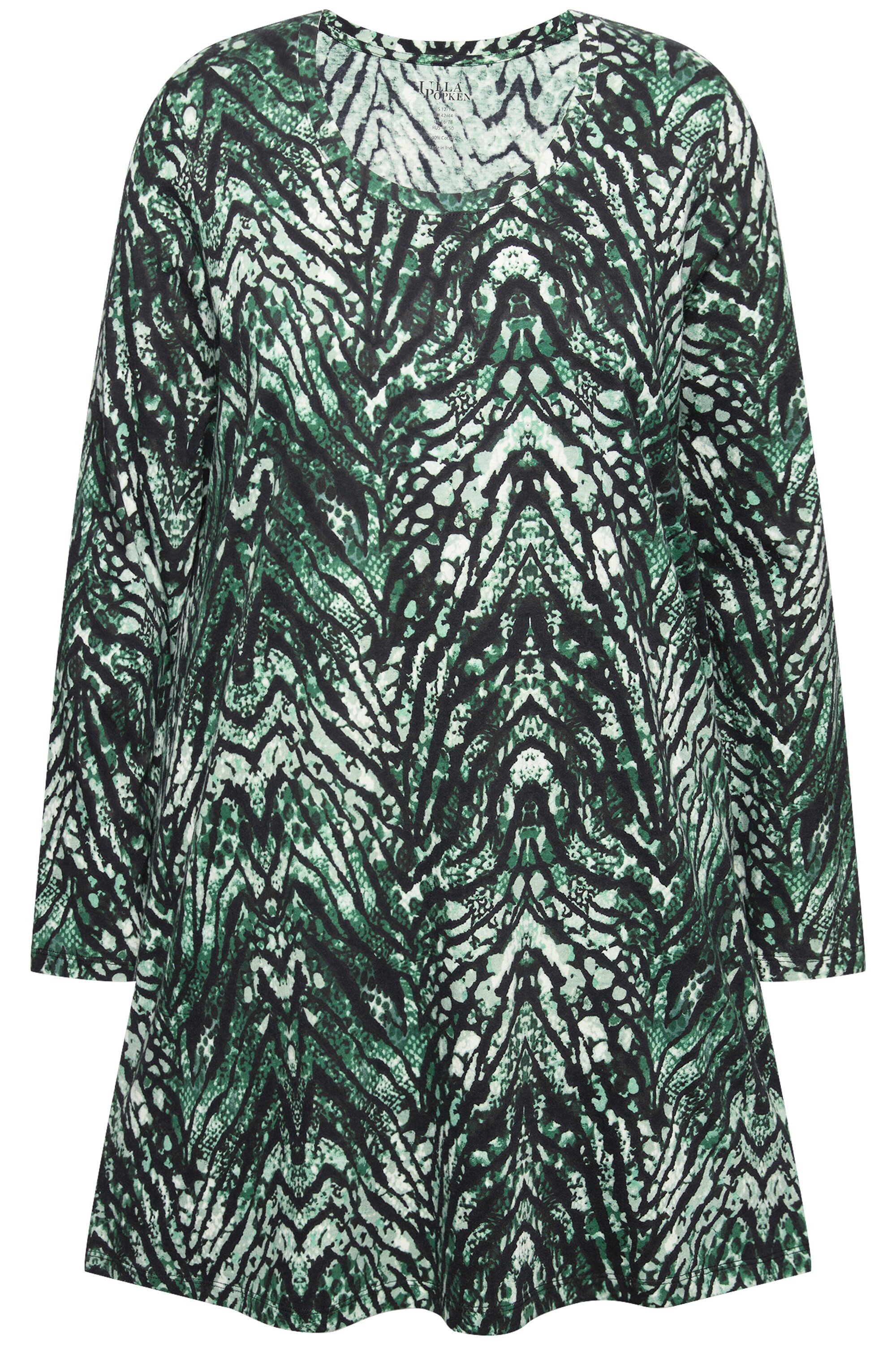 Ulla Popken Longshirt Longshirt Schlangen A-Linie günstig online kaufen