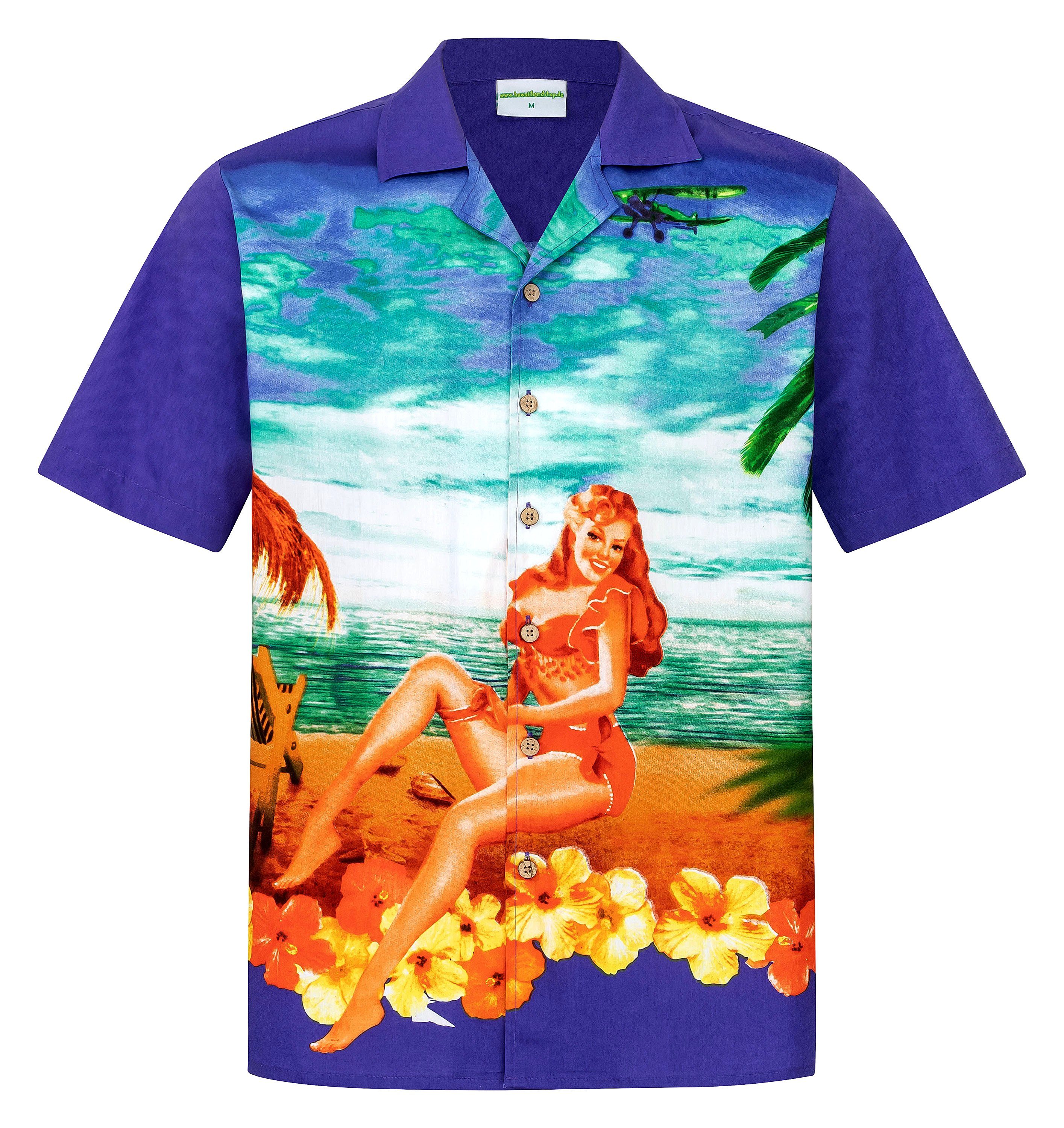 Hawaiihemdshop.de Hawaiihemd Hawaiihemdshop Hawaii Hemd Herren Baumwolle Kurzarm Strand Shirt