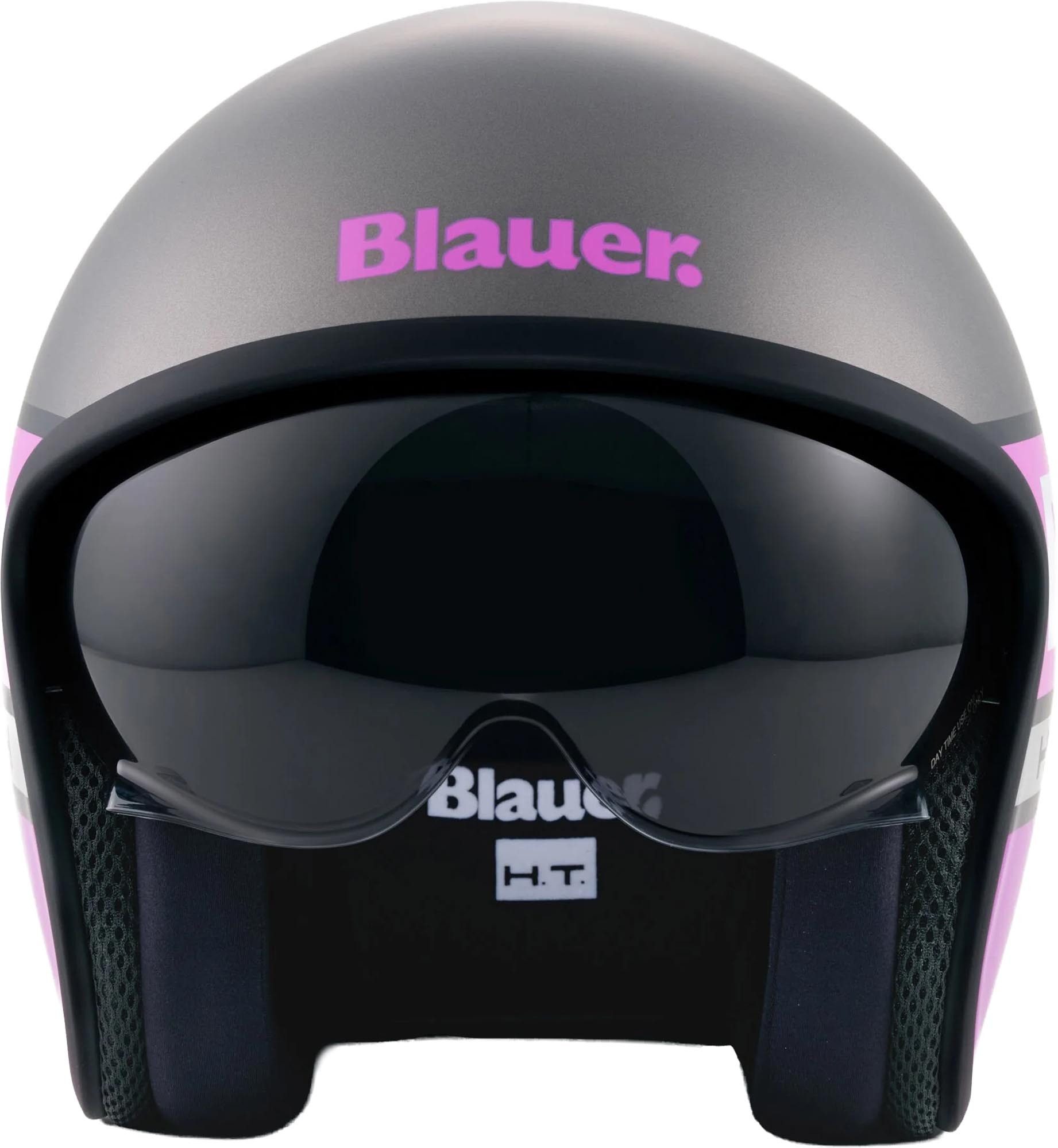 Blauer Motorradhelm Pilot 4.0 Jethelm, vorbereitet für Kommunikationssystem,integriertes Sonnenvisier