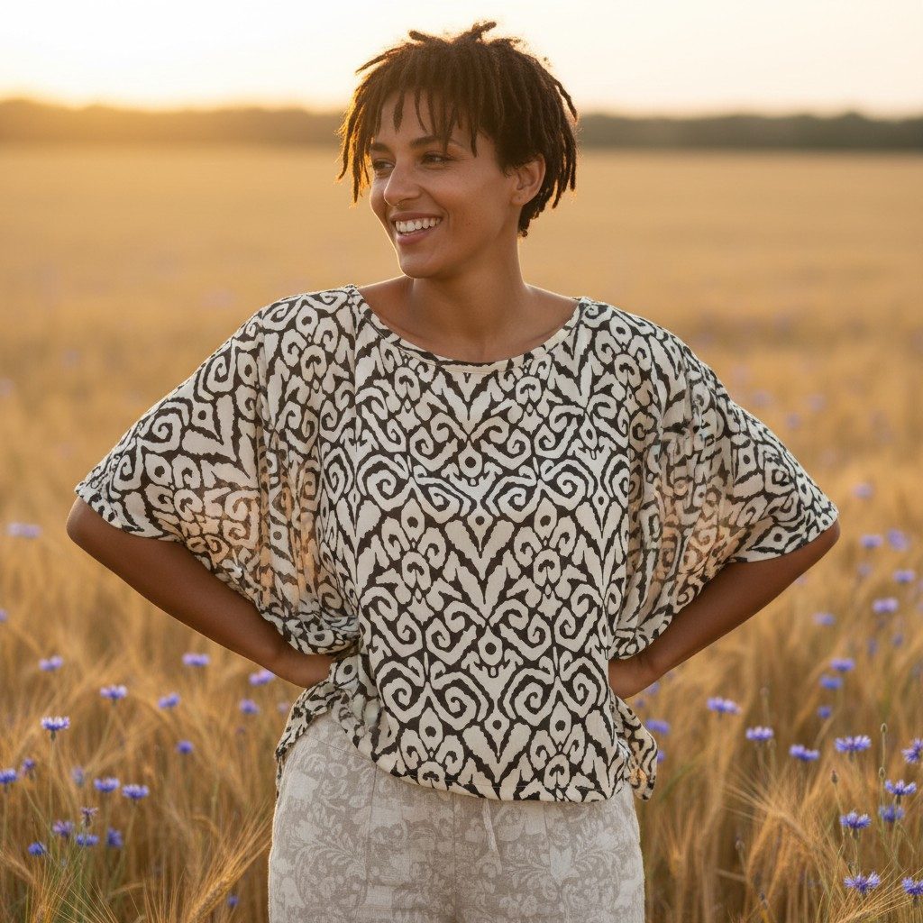 Guru-Shop Longbluse Boho Blusentop, asymmetrische Basic.. alternative Bekle günstig online kaufen