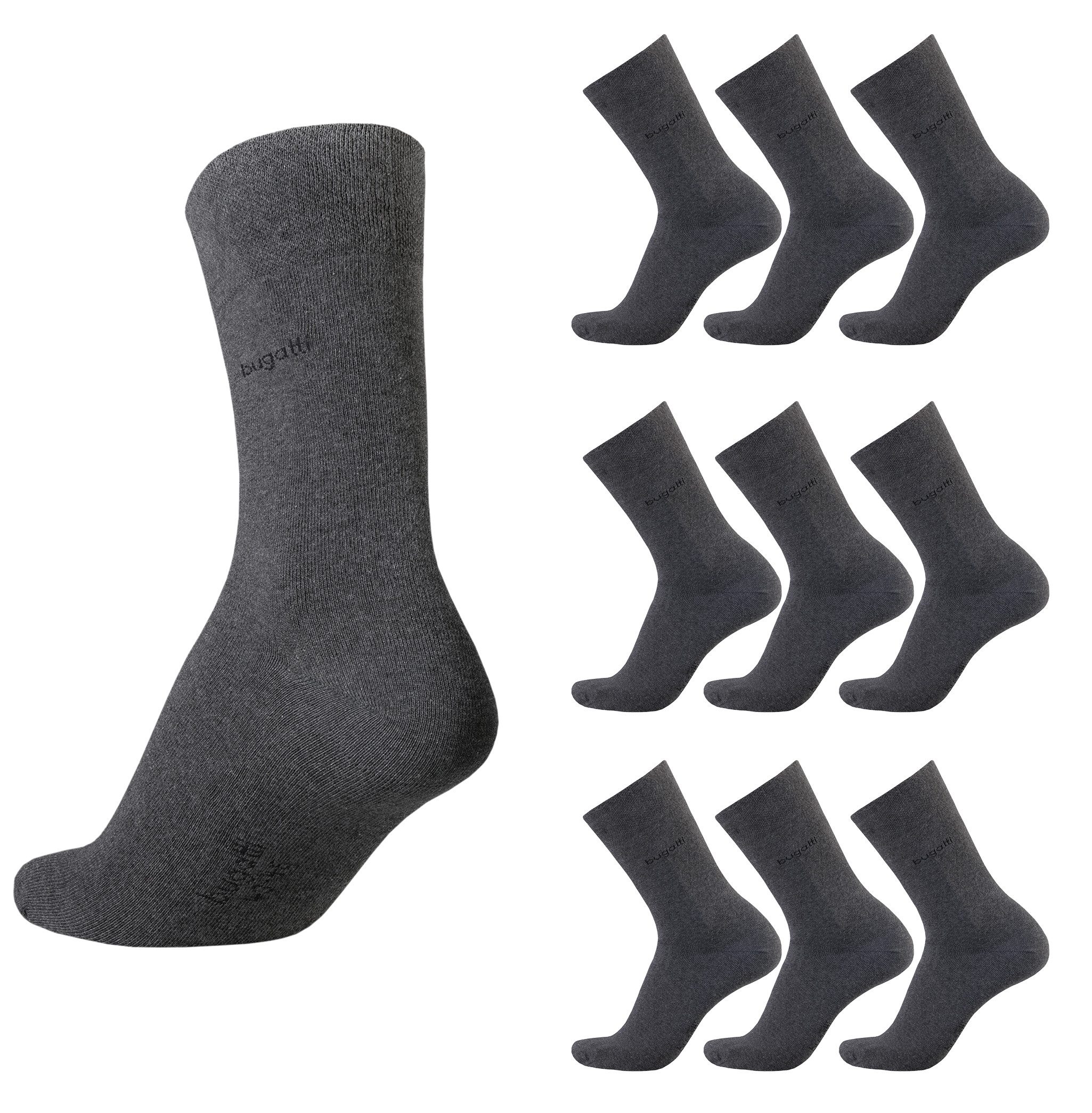 bugatti Socken bugatti Herren Socken Basic anthrazit 9er Pack Strümpfe bugatti Herren Socken Basic anthrazit 9er Pack Strümpfe