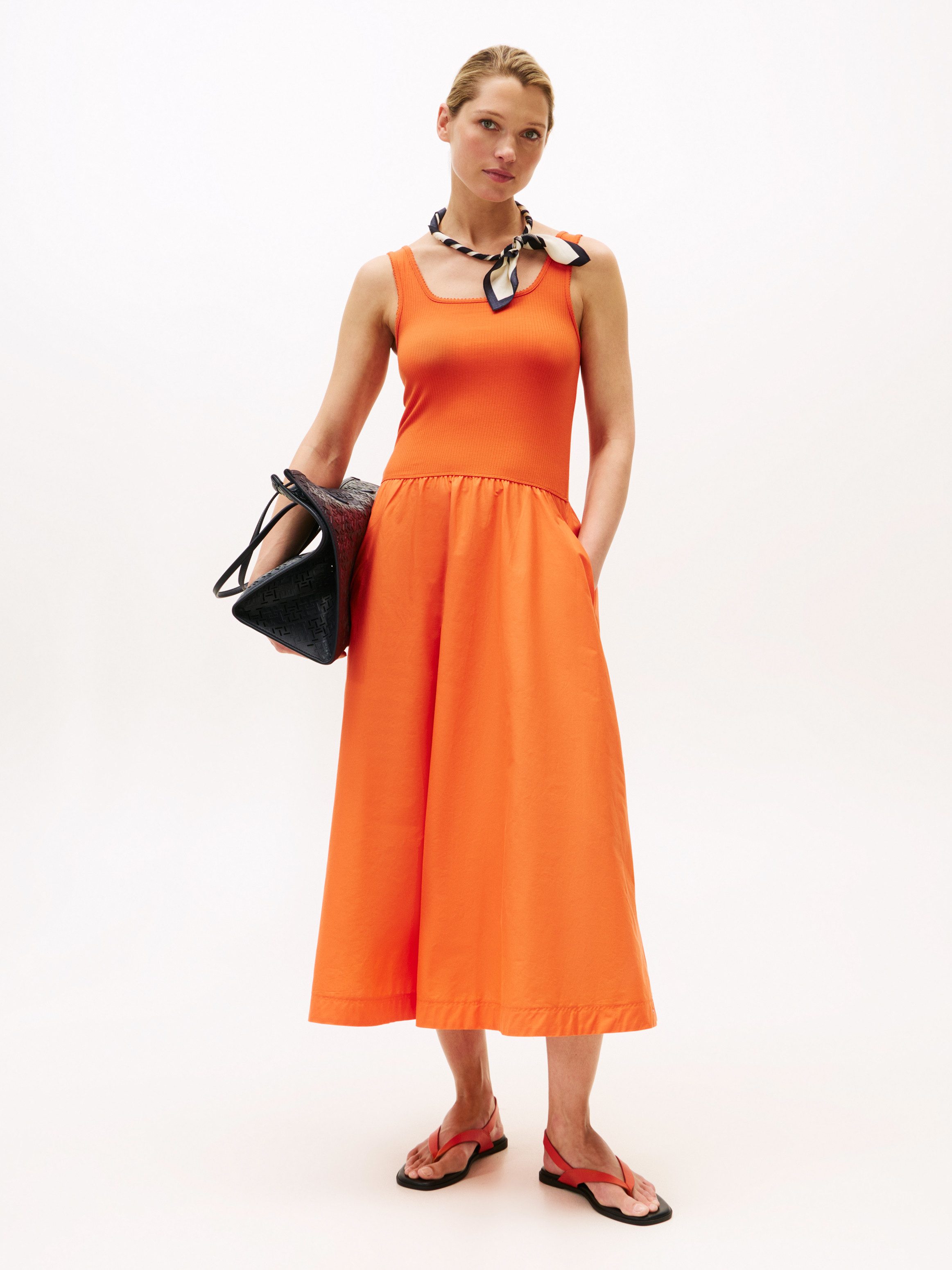 Tommy Hilfiger A-Linien-Kleid 5X2 RIB MIDI günstig online kaufen