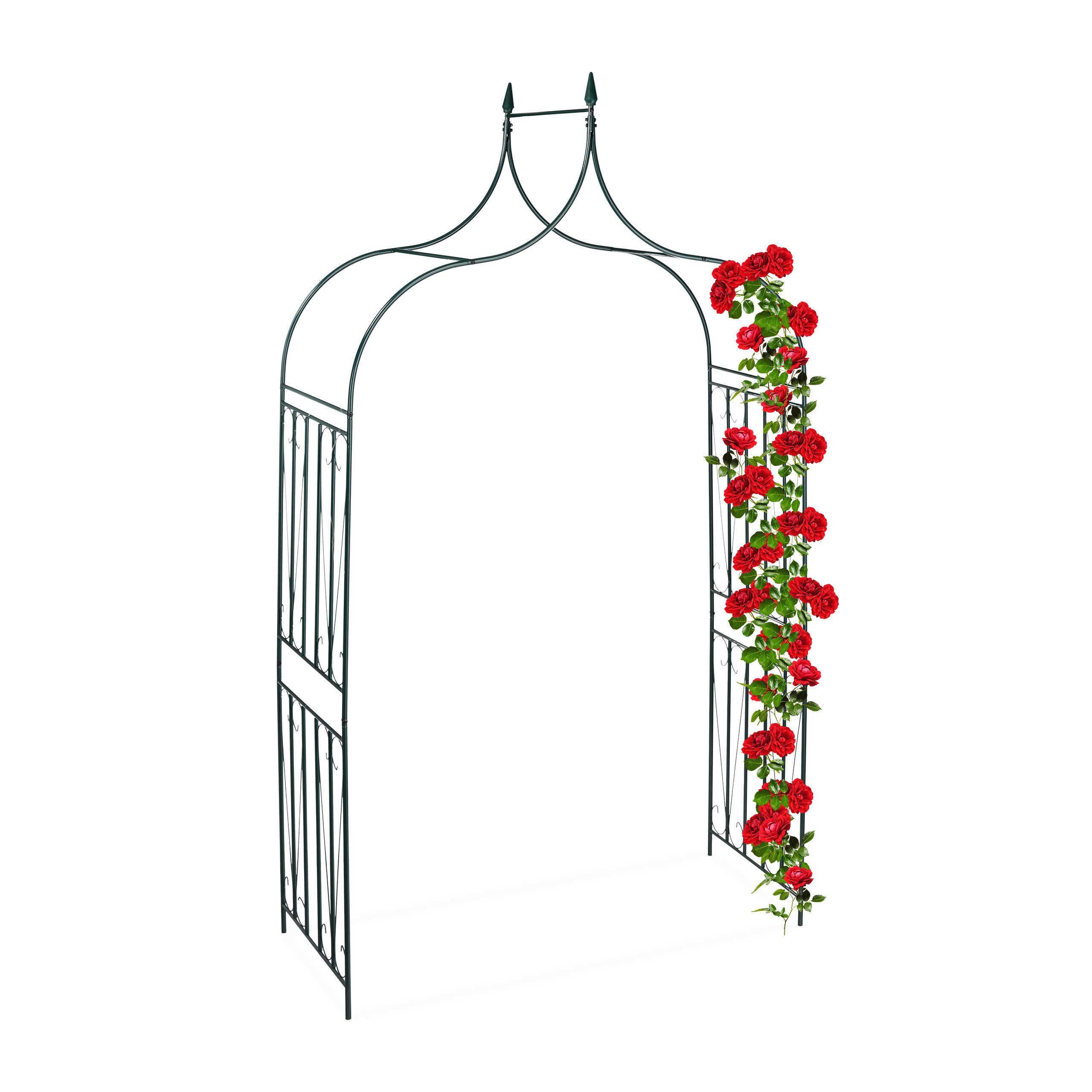 relaxdays Rosenbogen Metall mit Spitze