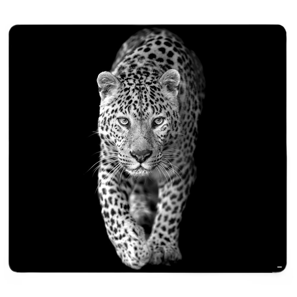 KESPER® Schneide- und Abdeckplatte Multi-Glasschneideplatte, Leopard, ESG-Sicherheitsglas, (1 tlg), 6 rutschhemmende Gummifüße, aus gehärtetem Sicherheitsglas