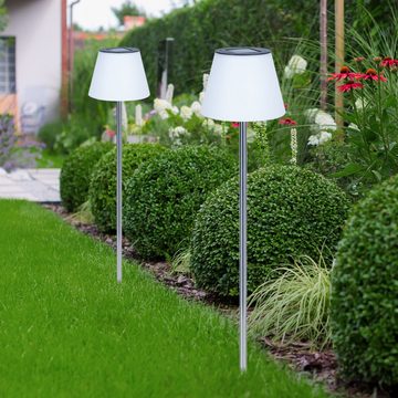 etc-shop LED Solarleuchte, LED-Leuchtmittel fest verbaut, Kaltweiß, Gartenstehlampen Wegeleuchte IP44 Solarleuchte Akku, Außenleuchte