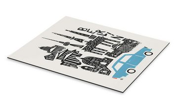 Posterlounge Alu-Dibond-Druck Fox & Velvet, Berlin, Kinderzimmer Mid-Century Modern Grafikdesign