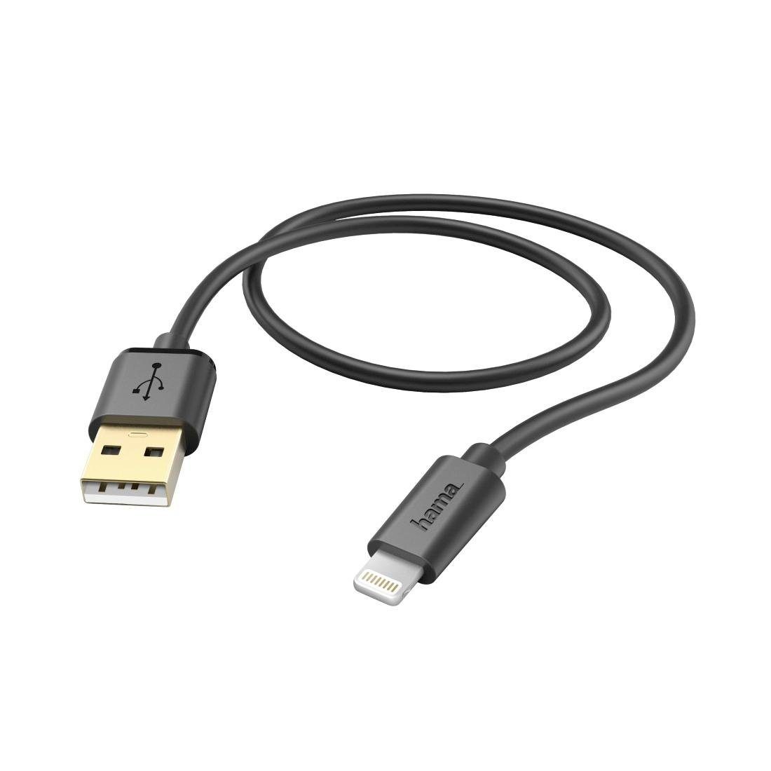 Hama Lade-/Datenkabel, Lightning, 1,5 m, Schwarz, USB-Kabel USB-Kabel, Lightning, USB Typ A, (150 cm)