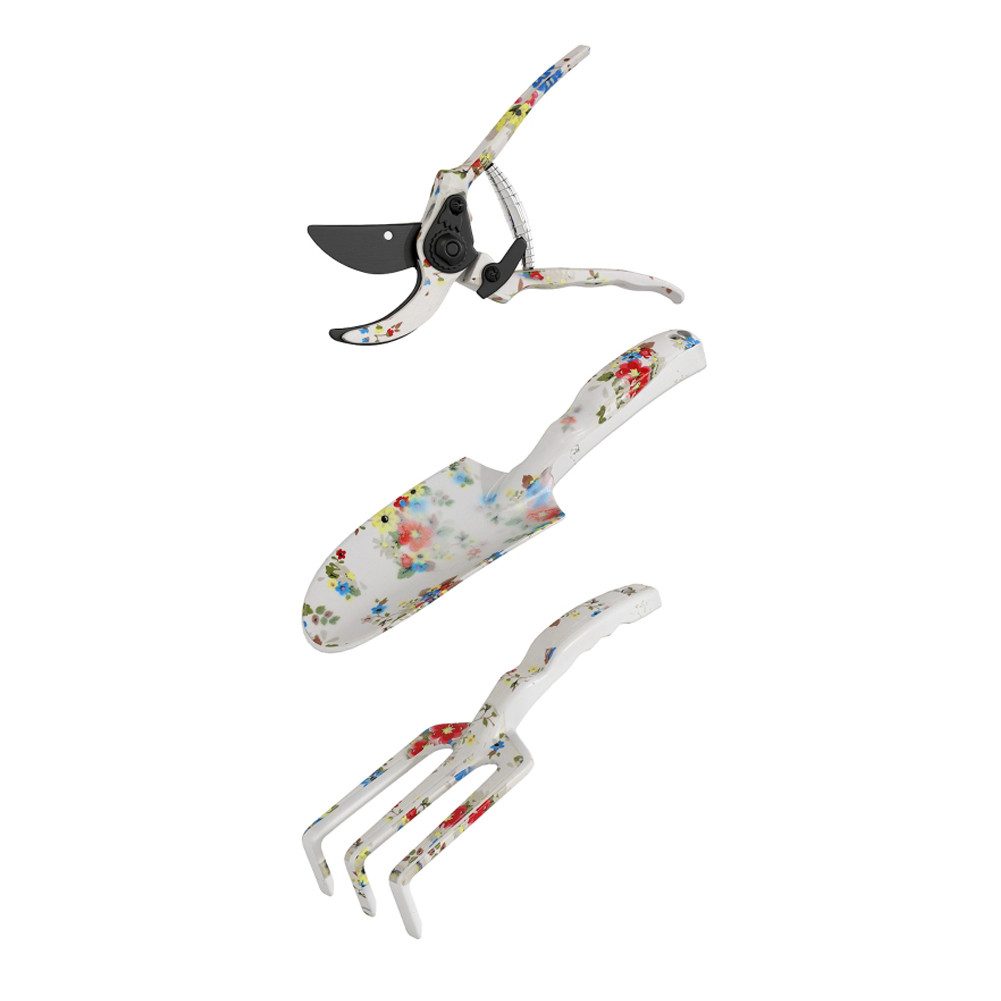 FANNOU Astschere Gartenwerkzeug Set 3 Stück Garten Werkzeug aus Metall, (3-tlg), Blumenkelle Handrechen Gartenschere Gartenarbeit Set Gartengeschenke