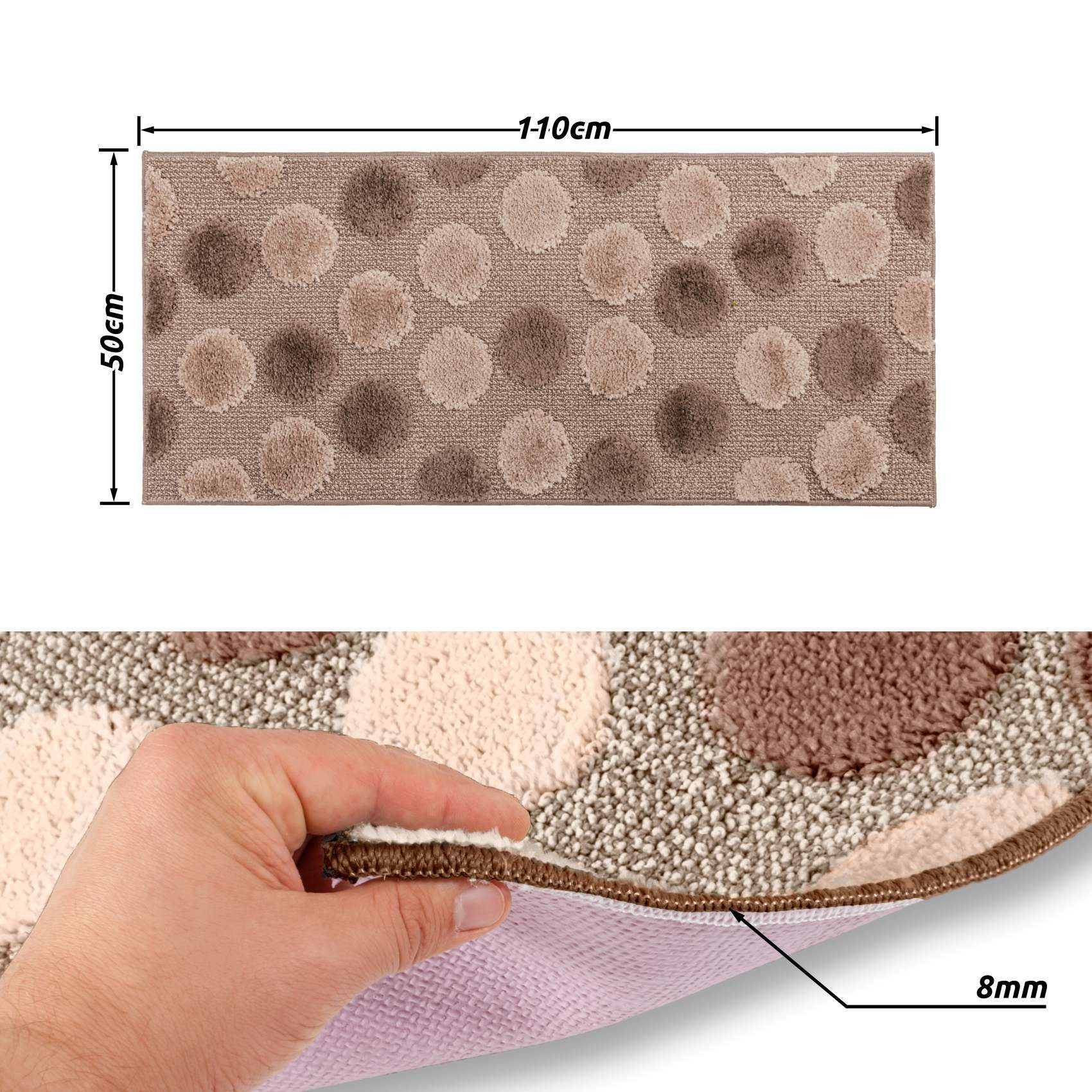 ANRO Badematte Bodenmatte LEA Badteppich, Höhe 8 mm, strapazierfähig, schmu günstig online kaufen