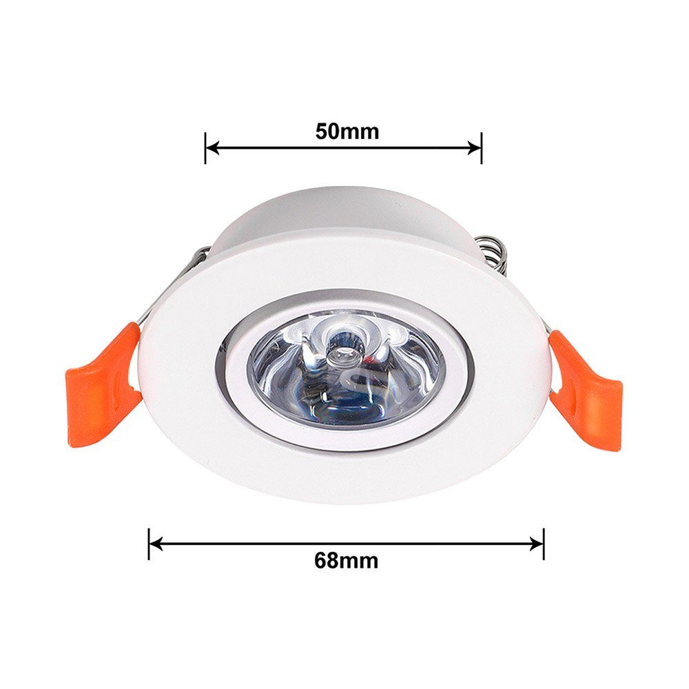 Rosnek LED Einbaustrahler 3W, Runder Kaltweiß Strahler, Ausstellungsräume Deko, Warmweiß, Flure Wohnräume Für