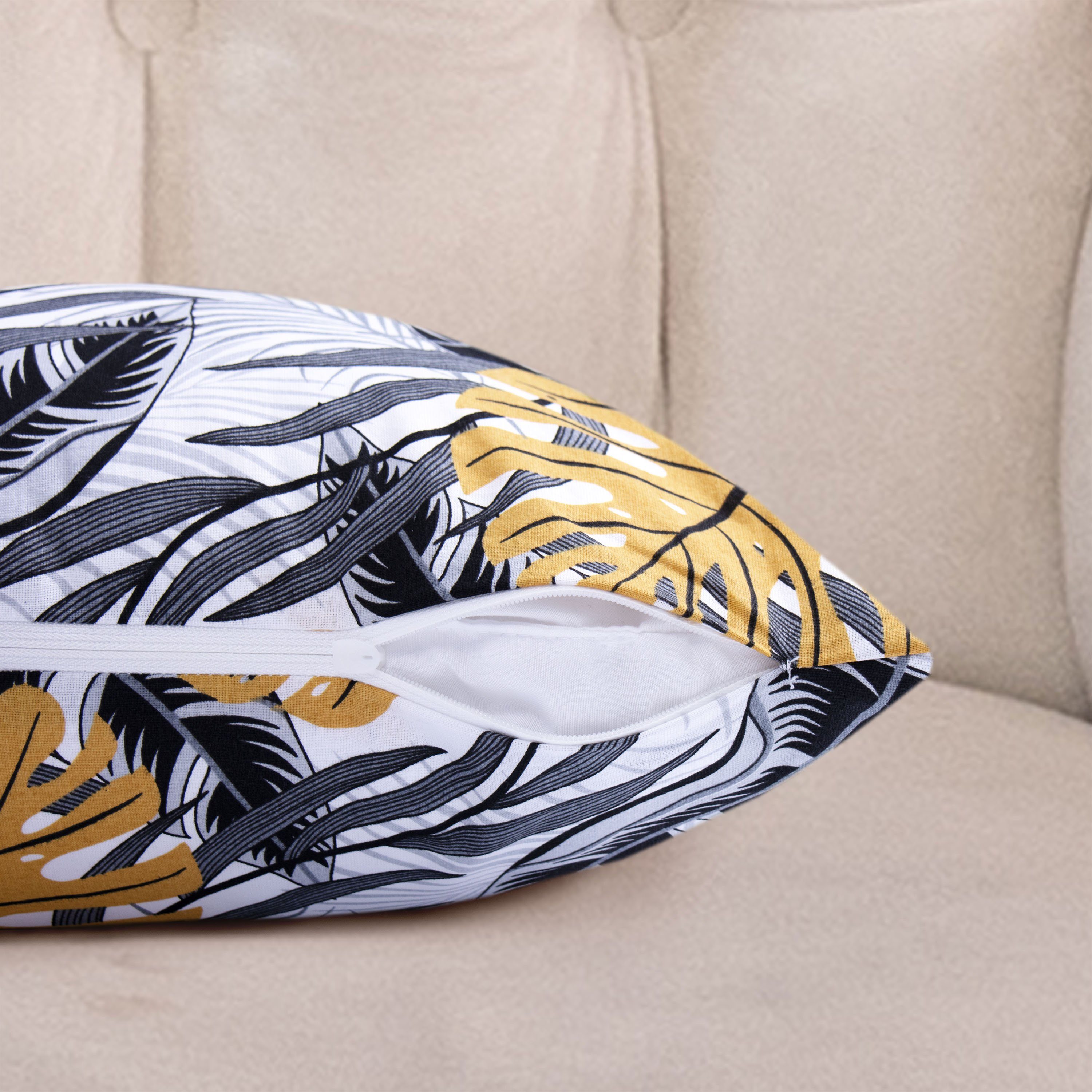 Amilian Dekokissen 4er Set - Dekokissen mit Füllung - 40x40 cm oder 50x50 cm - Kissen, Wunderschöne Muster