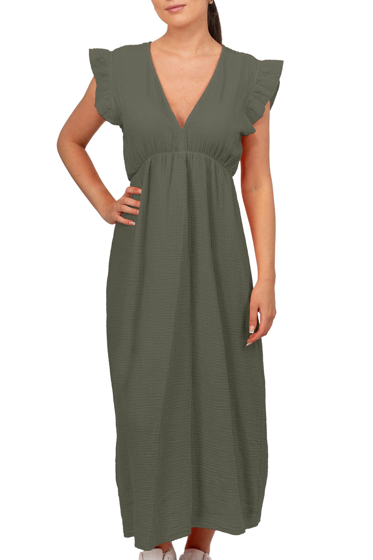 Reichstadt Sommerkleid Reichstadt Damen Musselin Sommerkleid 25RSW076 Tiefe günstig online kaufen