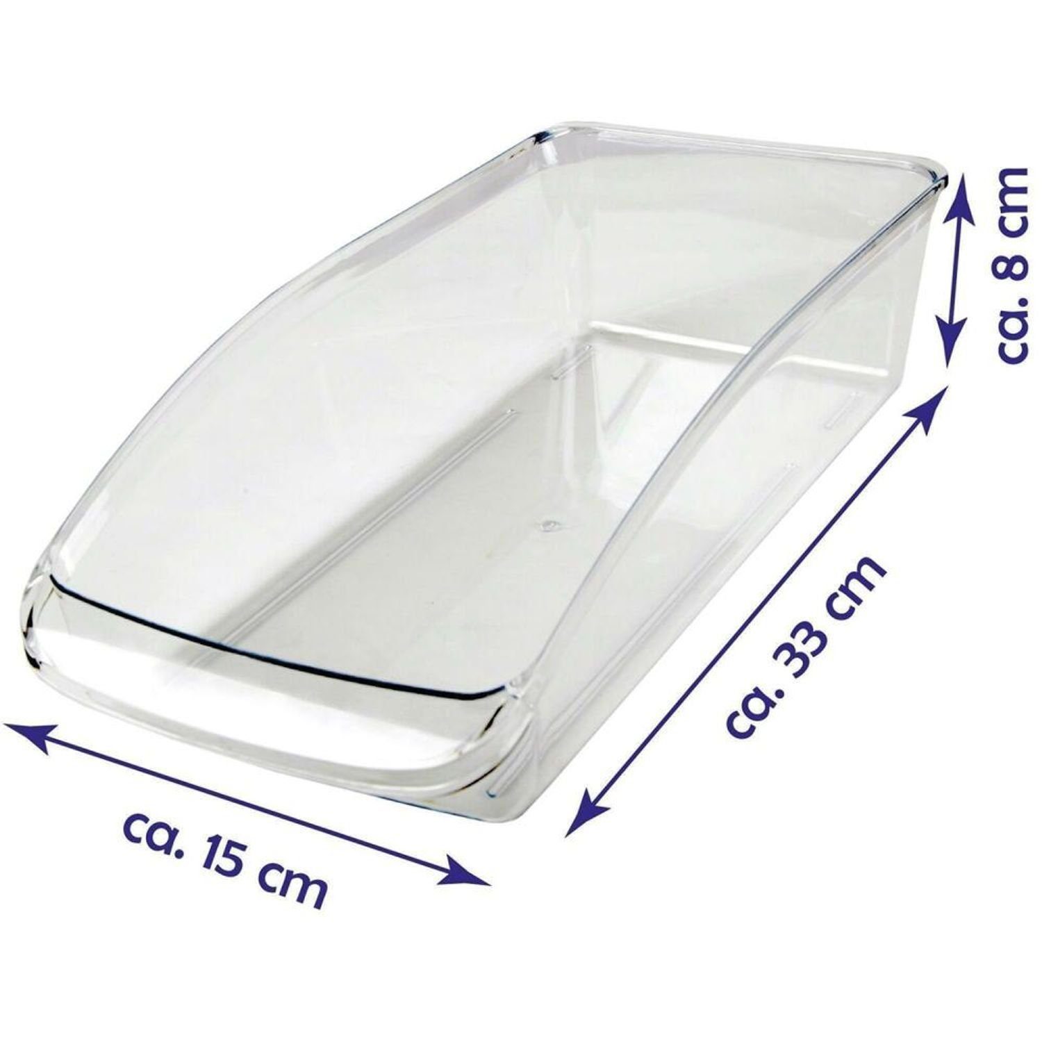 33x15x8cm Ten 16x Organizer Aufbewahrungsbox K, Top Kunststoff Transparent Vorratsdose Kühlschrankkorb