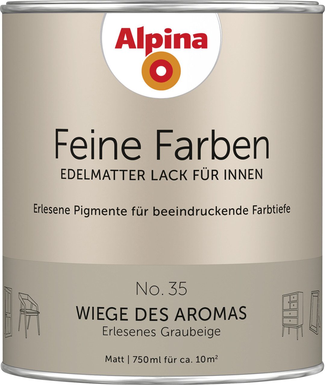 Alpina Wandfarbe Alpina Feine Farben Lack No. 35 Wiege des Aromas -