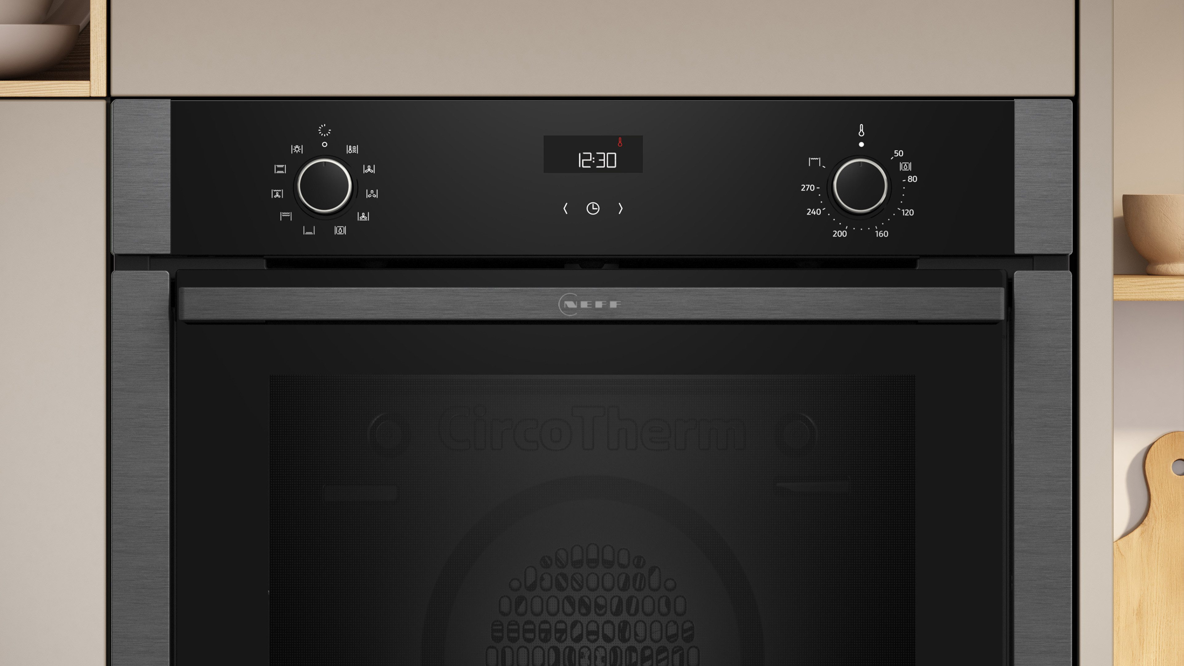 NEFF Backofen N 50 B3ACE2AG3, mit Teleskopauszug nachrüstbar, EasyClean®, Versenkbare Hide® Backofentür & schnelle EasyClean® Reinigung