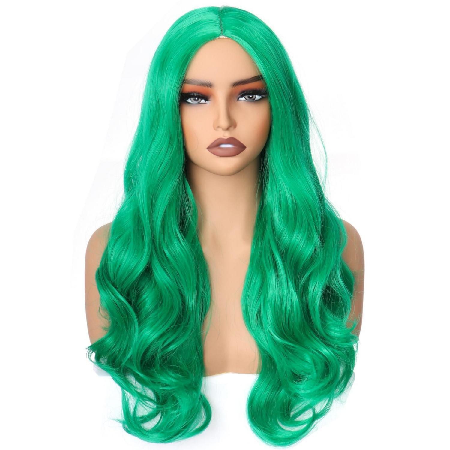 LuxusKollektion Kostüm-Perücke Perücke Damen Lockig Lang Synthetisch Cosplay 65cm Grün