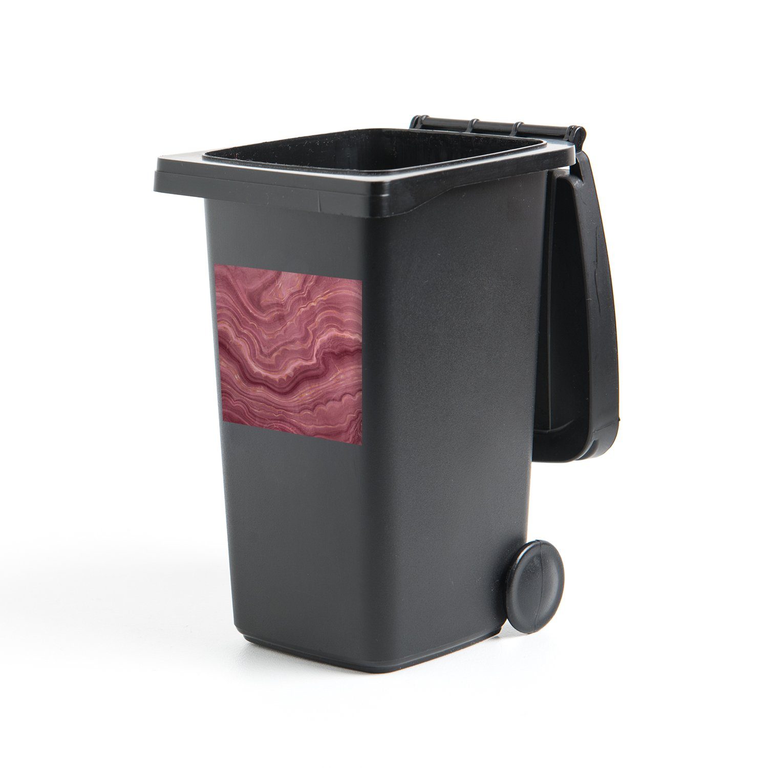MuchoWow Wandsticker Rosa - Geode - Edelsteine - Achat (1 St), Mülleimer-aufkleber, Mülltonne, Sticker, Container, Abfalbehälter | Wandtattoos