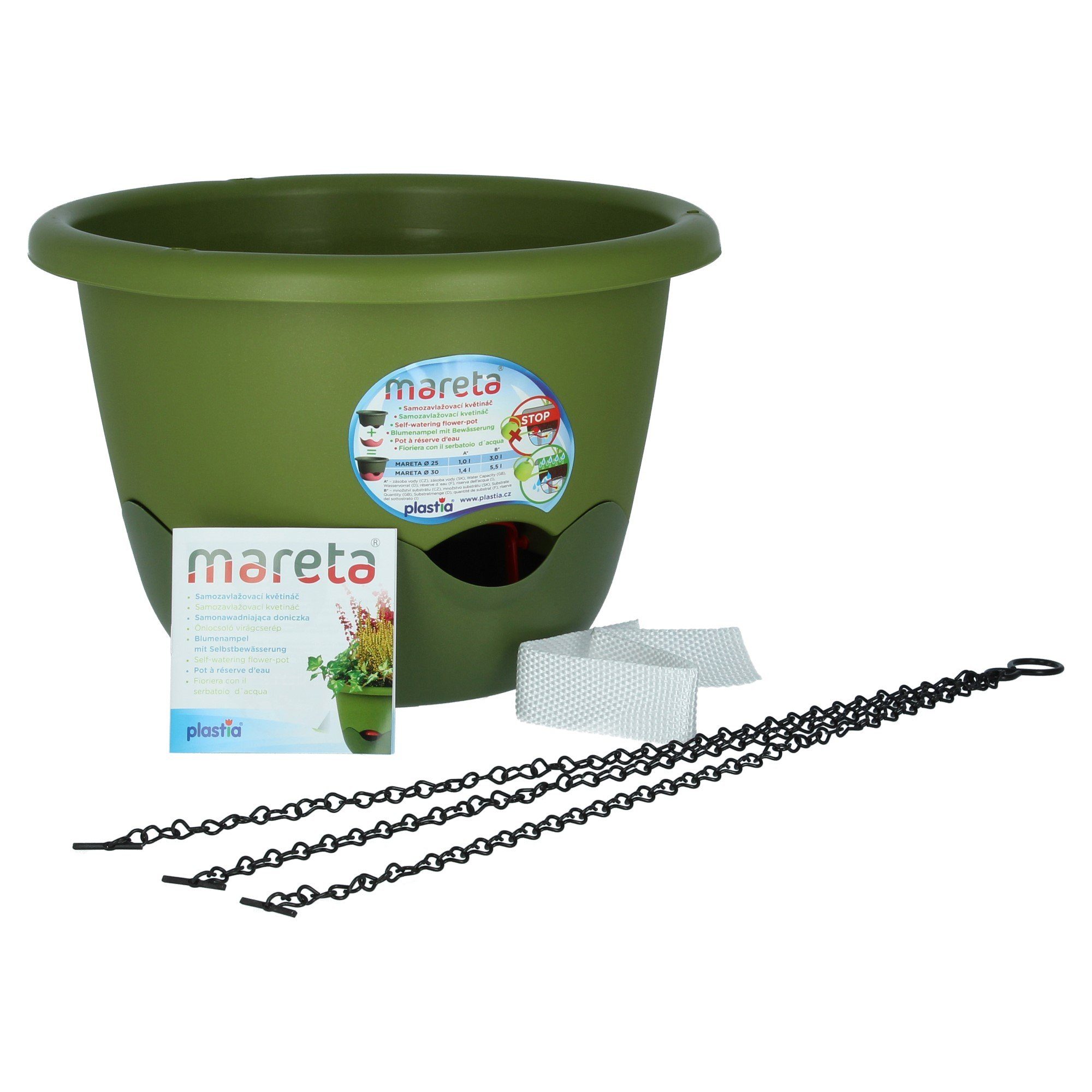 PLASTIA Blumentopf Mareta 30 grün / günstig online kaufen