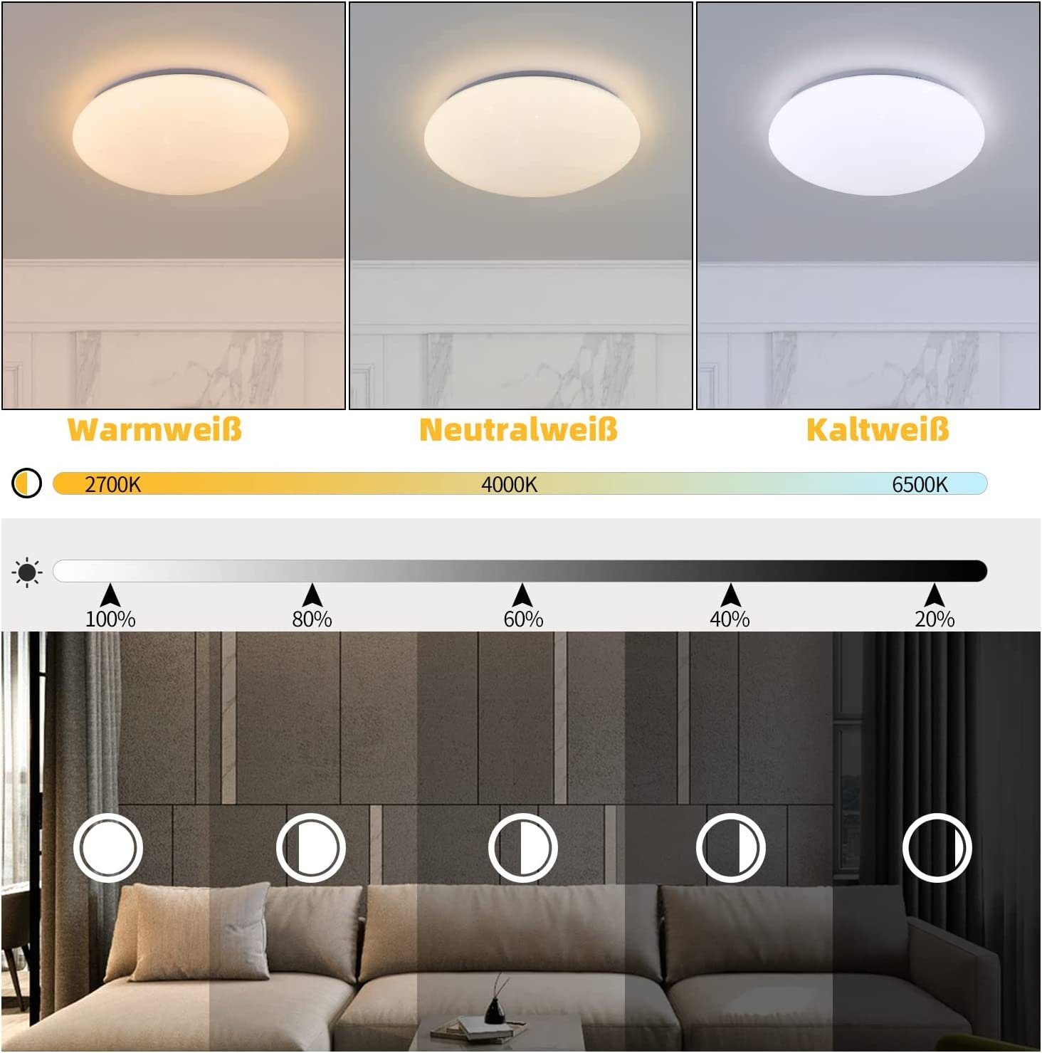 Nettlife LED Deckenleuchte Sternenhimmel Dimmbar mit günstig online kaufen
