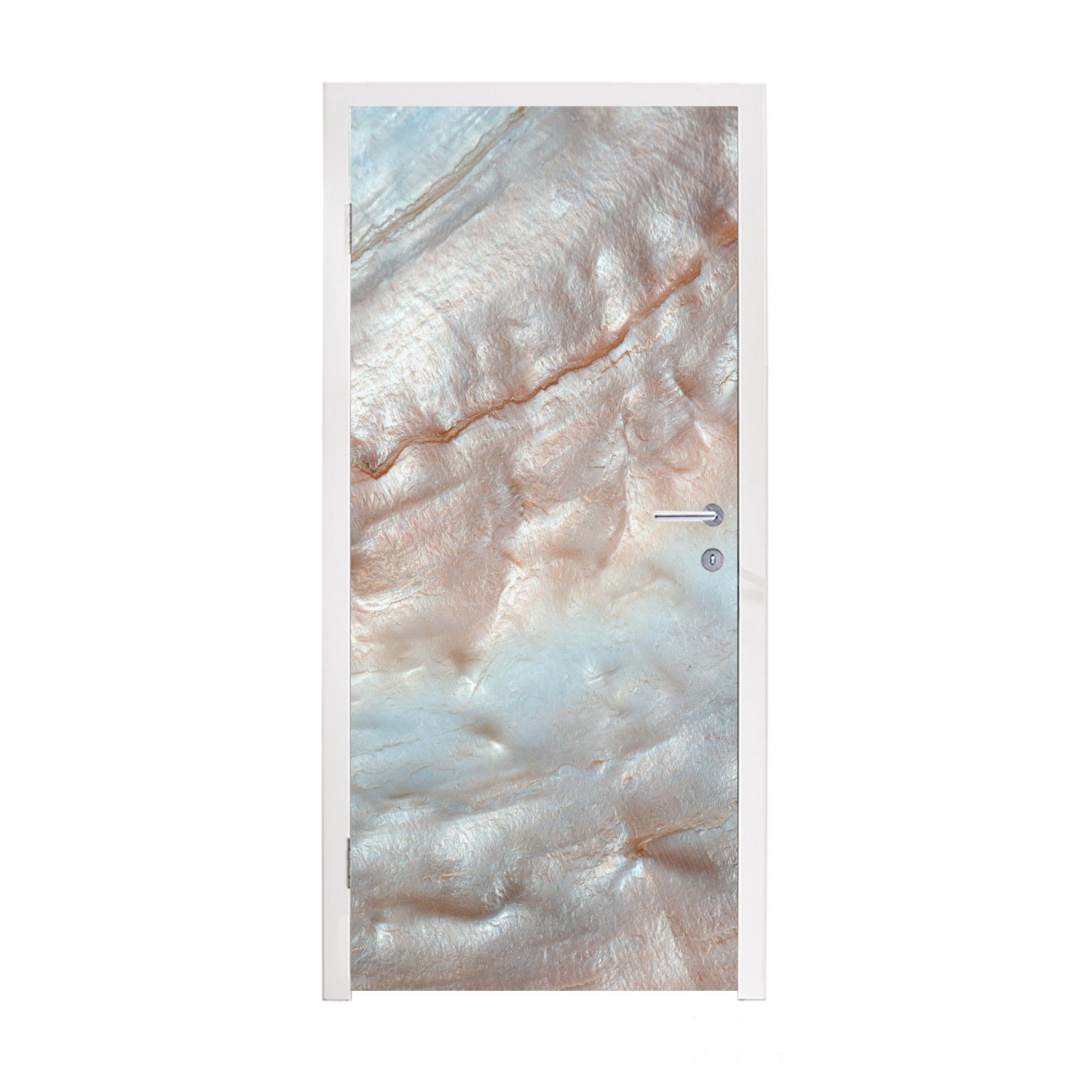 Abstrakt (1 75x205 - Türtapete Matt, cm für - Türaufkleber, Muscheln MuchoWow St), Fototapete bedruckt, Natur, Tür,