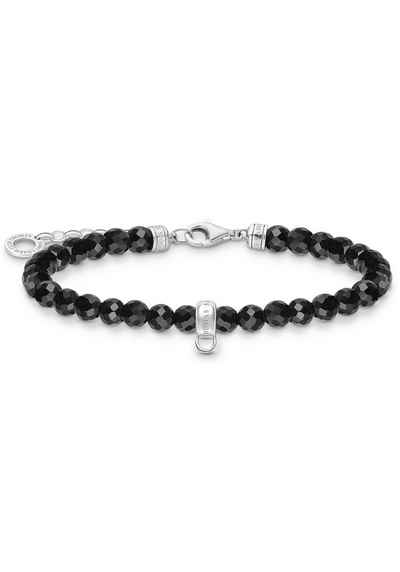 THOMAS SABO Armband rosa Perlen, schwarze Perlen, A2097-034-9-L19V, A2097-130-11-L19V, mit Rosenquarz oder Onyx