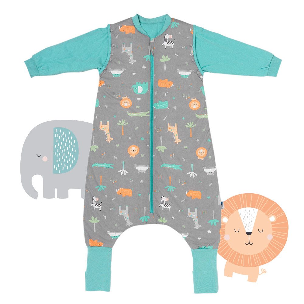 Schlummersack Kinderschlafsack Schlafsack mit Füßen und umklappbaren Bündchen, 2.5 Tog OEKO-TEX