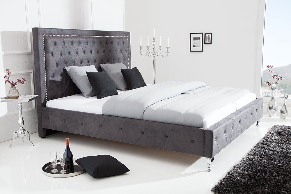 riess-ambiente Bett »EXTRAVAGANCIA 180x200cm antik grau«, im  Chesterfield-Design online kaufen | OTTO