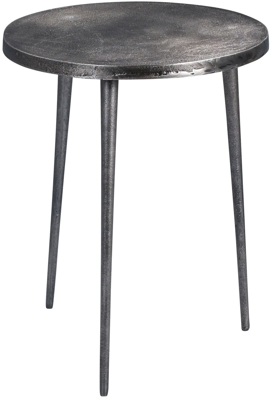 M2 Kollektion Couchtisch Casandra 2, Beistelltisch Rund Antik Nickel Optik 40x50x40cm