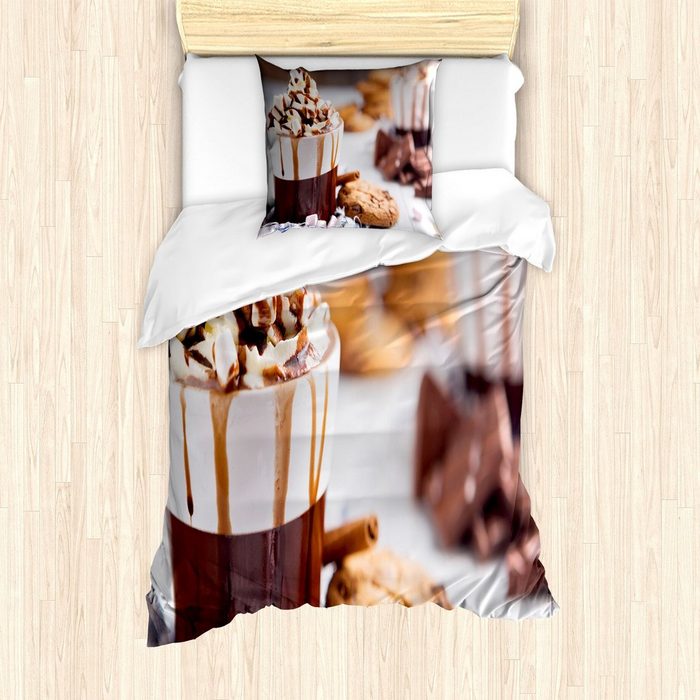 Bettwäsche Milbensicher Allergiker geeignet mit Kissenbezug Abakuhaus Microfaser Schokolade Messy Cup Heiße Schokolade