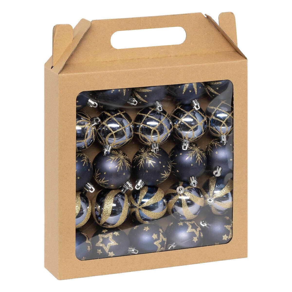 Atmosphera Créateur d'intérieur Weihnachtsbaumkugel Weihnachtskugeln mit Glitzer-Muster, Ø 6 cm