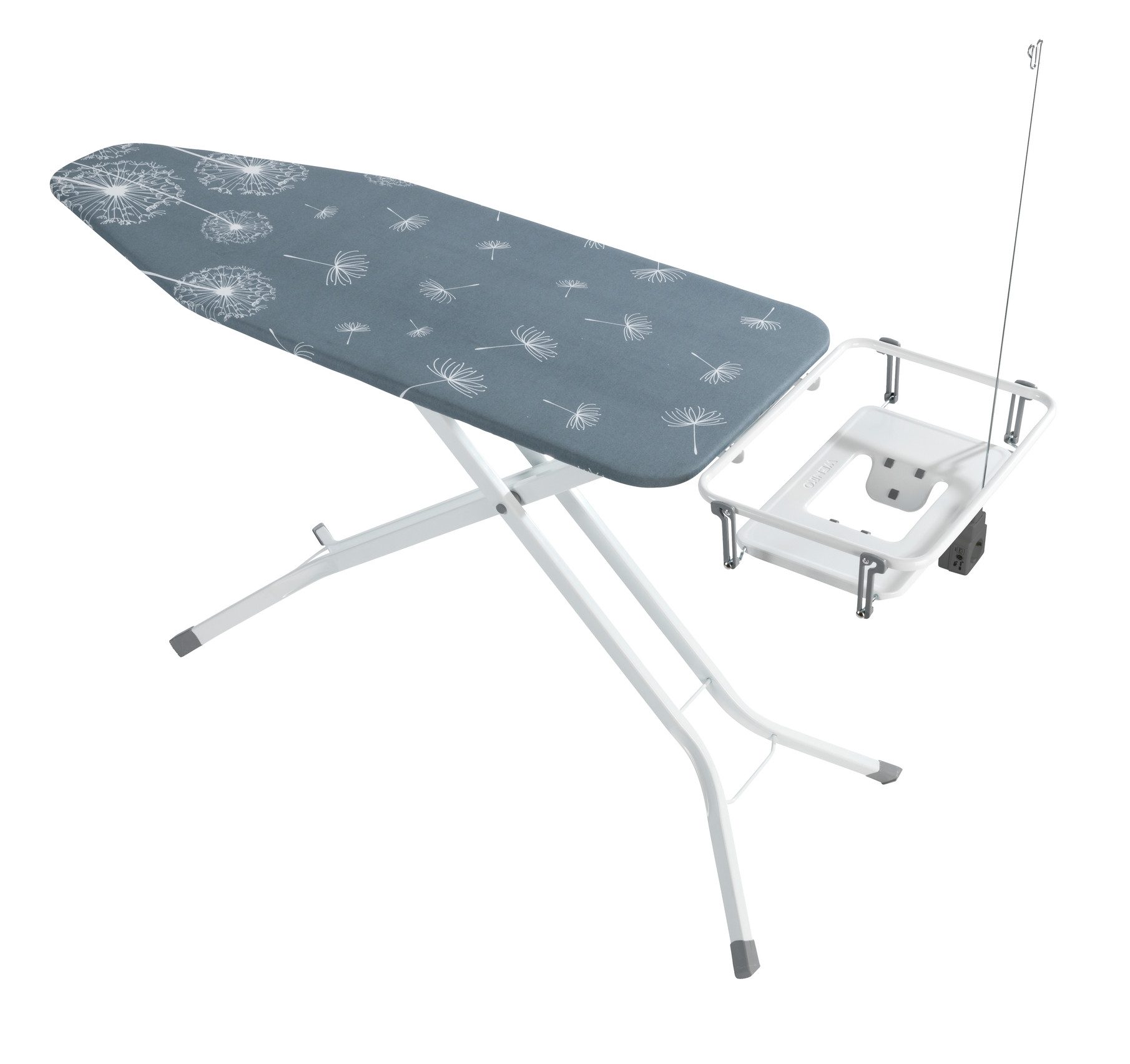 WENKO Bügelbrett Modell Professional, Bügelfläche 130x48 cm, höhenverstellbarer Bügeltisch mit Kabelführung und Steckdose