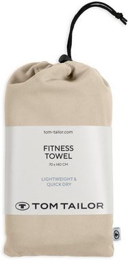 TOM TAILOR HOME Duschtuch Fitness, gewebte Ware (1-St), dünne, feinfädige, weiche Qualität, schnell trocknend, uni, mit Logo