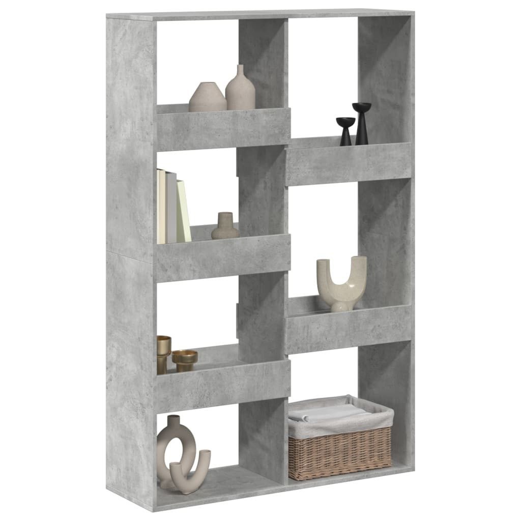 vidaXL Bücherregal Raumteiler Betongrau 100x33x155,5 cm Holzwerkstoff, 1-tlg.