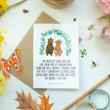 Mr. & Mrs. Panda Grußkarte Bären Hochzeit - Weiß - Geschenk, Einladungskarte, Verlobungsfeier, T, Hochwertiger Karton