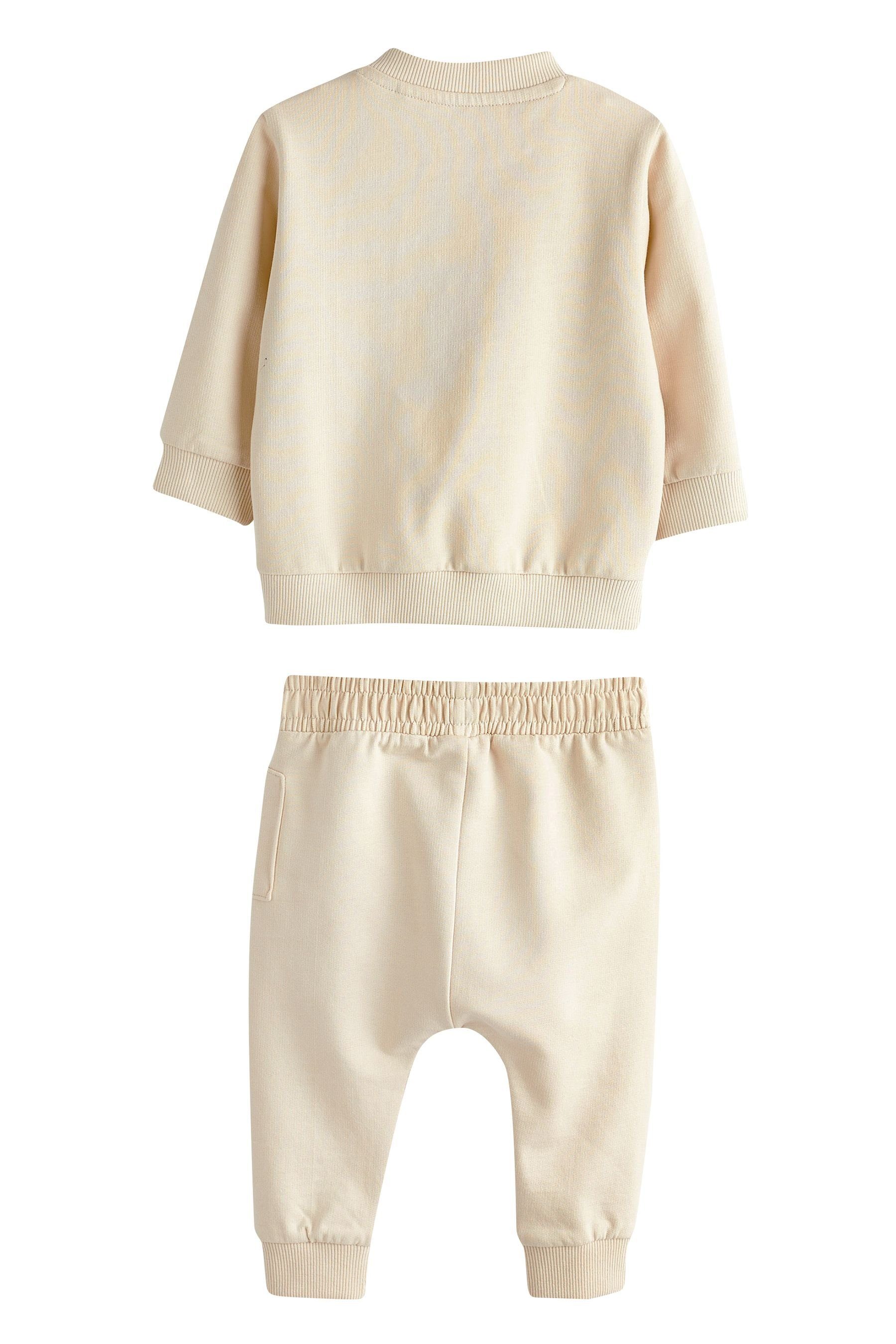 für Babys Next Cream Cargo Sweatanzug Kuscheliger (2-tlg) Jogginganzug