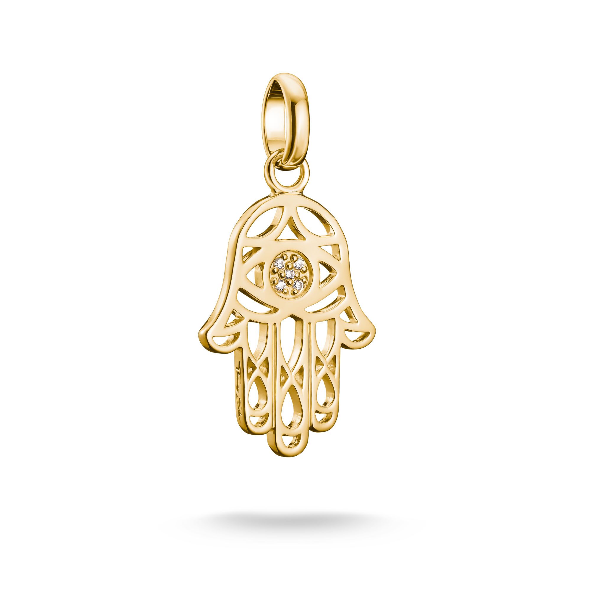 Charm-Einhänger Charm Hamsa des Glücks vergoldet - Connect