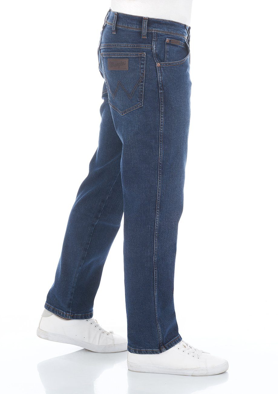 Straight-Jeans Jeanshose Blast Blue (WSS1HN11Y) Regular Fit Herren Texas Stretch Stretch mit Denim Wrangler Hose