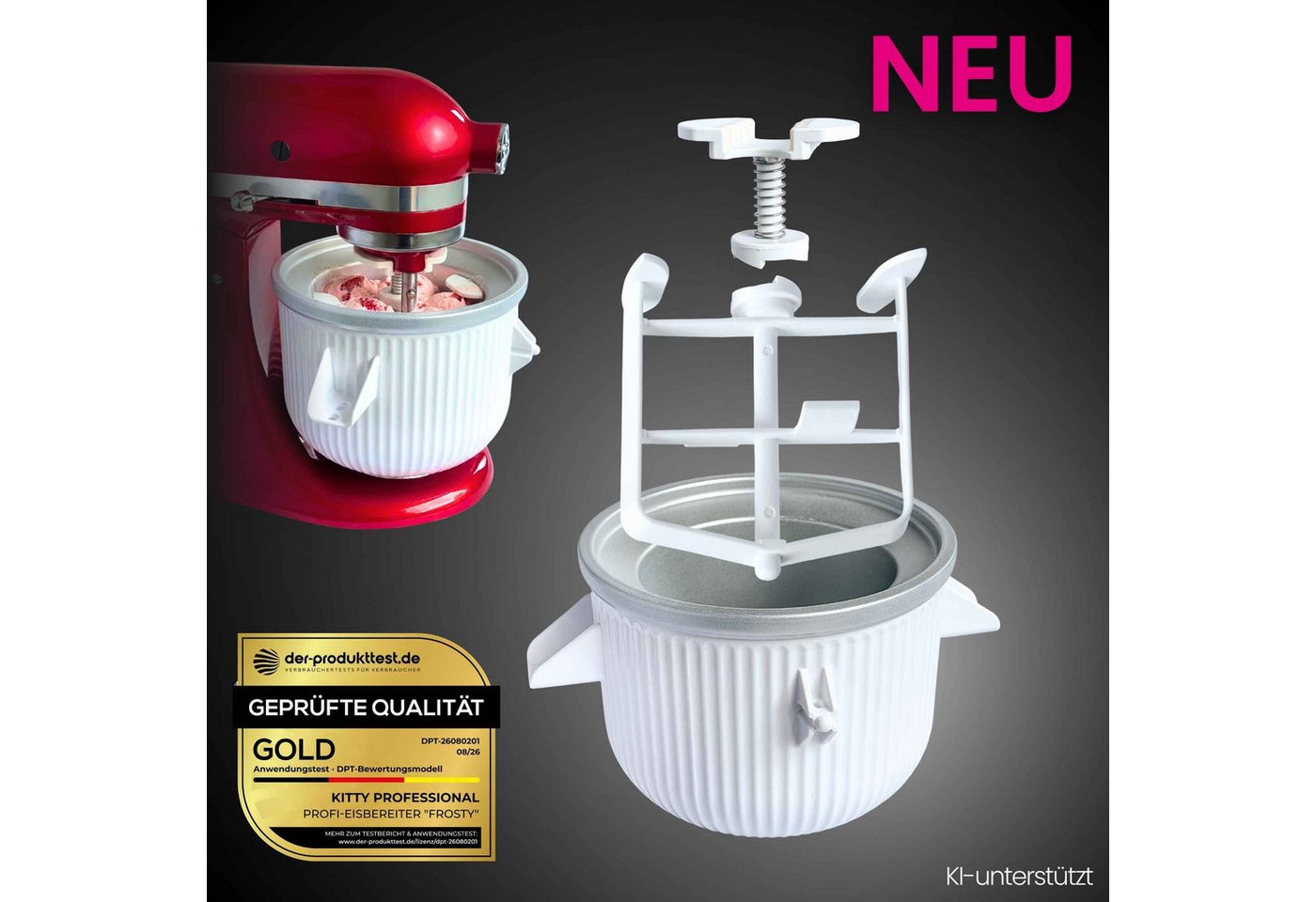 Kitty Professional Küchenmaschinenschüssel Profi-Eisbereiter "Frosty", (3-tlg)