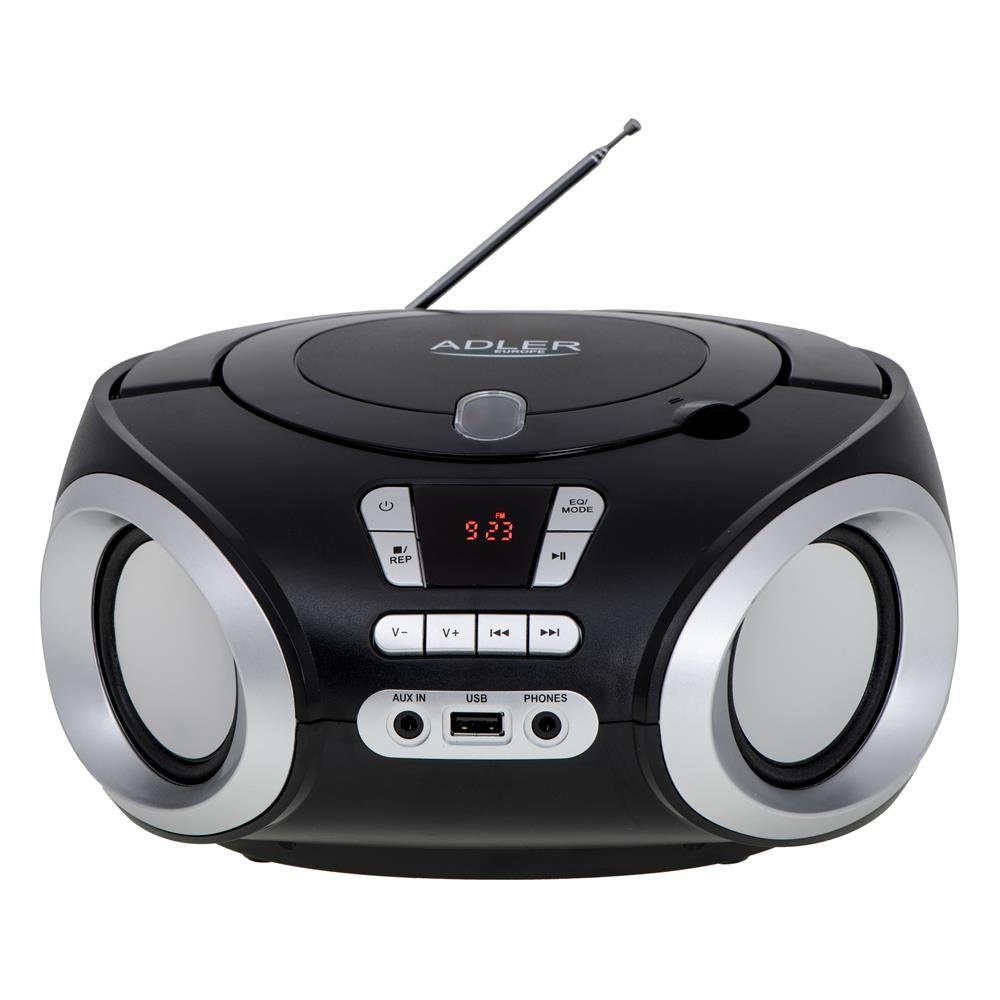 Adler AD 1181 Boombox (USB / AUX Anschluß, FM Radio, CD-Player, MP3, Batterie oder Strom) – Bild 2 von 5