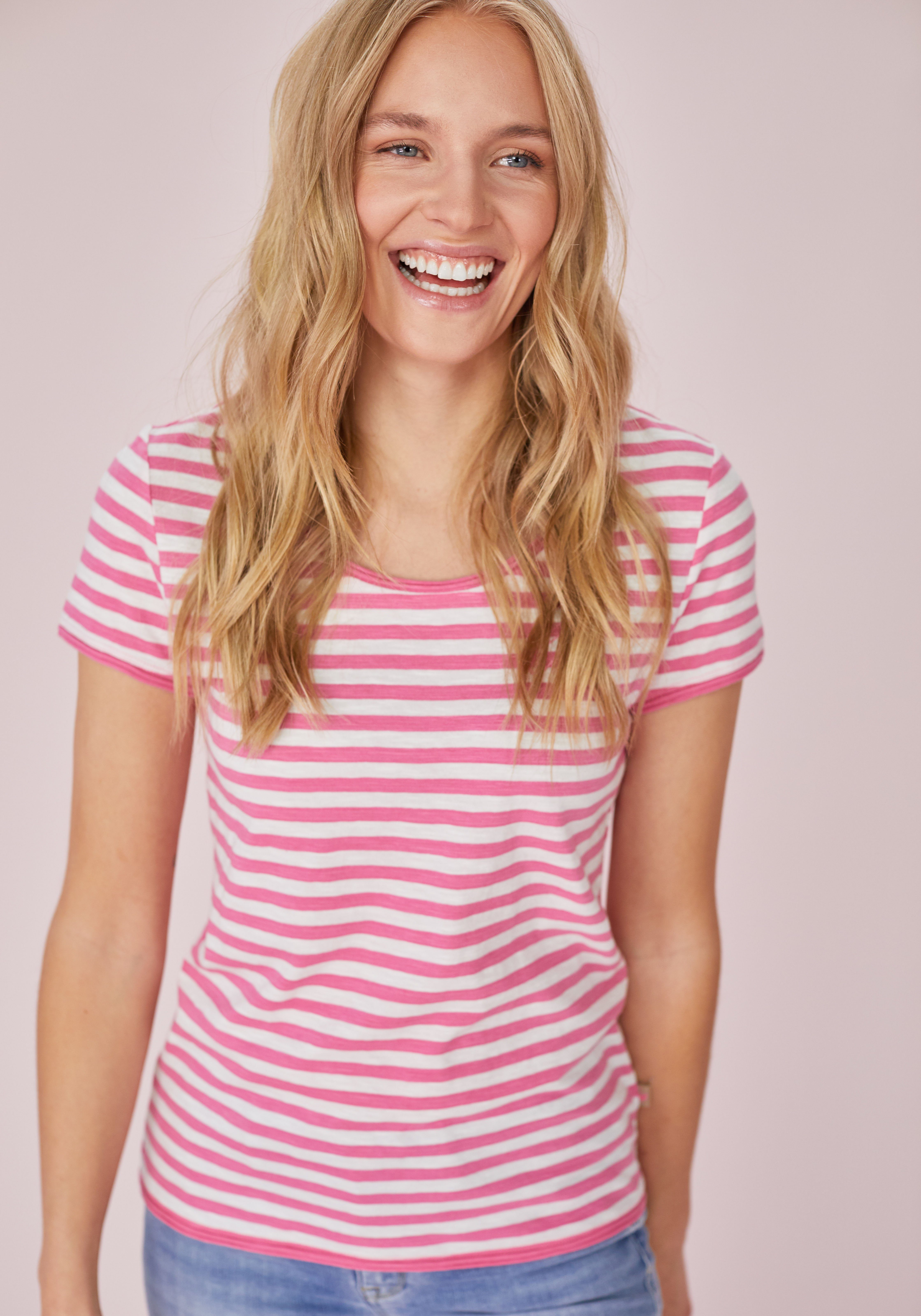 lovely-pink Rundhalsshirt mit Lieblingsstück Streifen