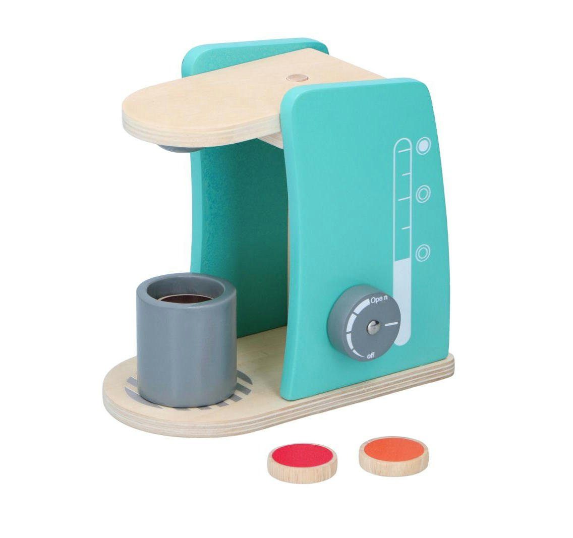 Warenhandel König Kinder-Kaffeemaschine Spiel Kaffeemaschine aus FSC-Holz, (5-tlg)