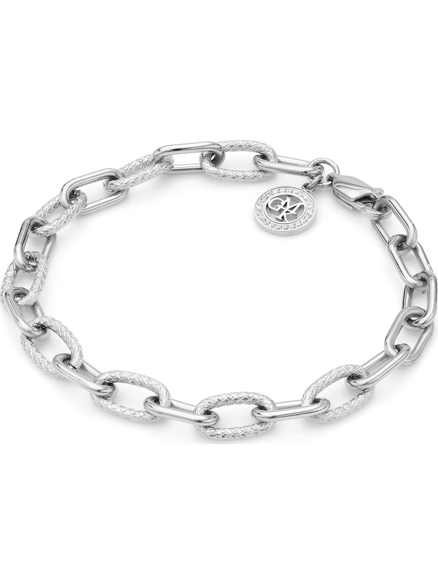 GUIDO MARIA KRETSCHMER Edelstahlarmband GMK Damen-Armband Edelstahl 23 Zirkonia, Modern silber | Edelstahlarmbänder