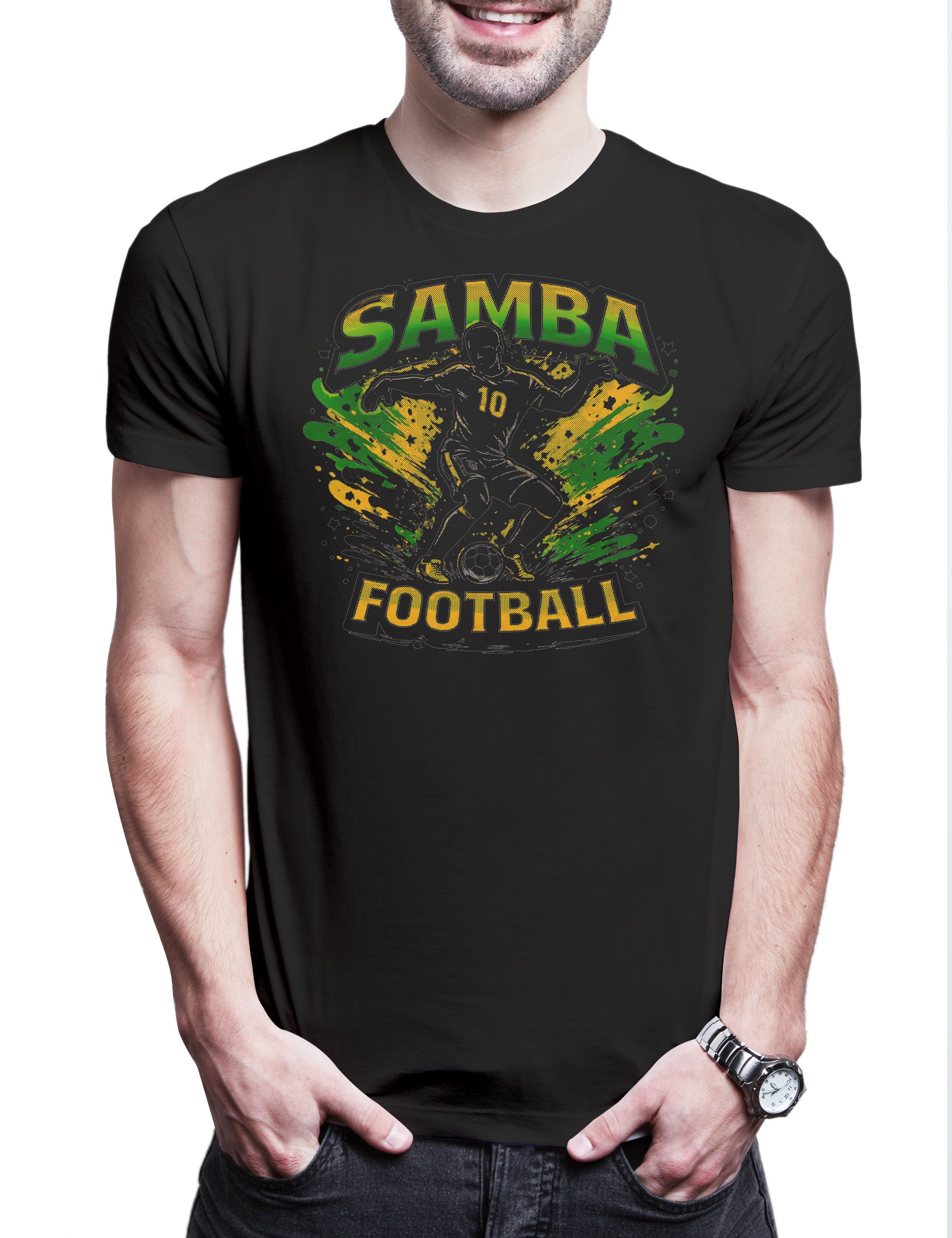 Urban Backwoods Print-Shirt Samba Football Brazil Herren T-Shirt Brasil Brasilien Seleçãoba WM (1-tlg) Copacabana Canarinho Fußball Soccer