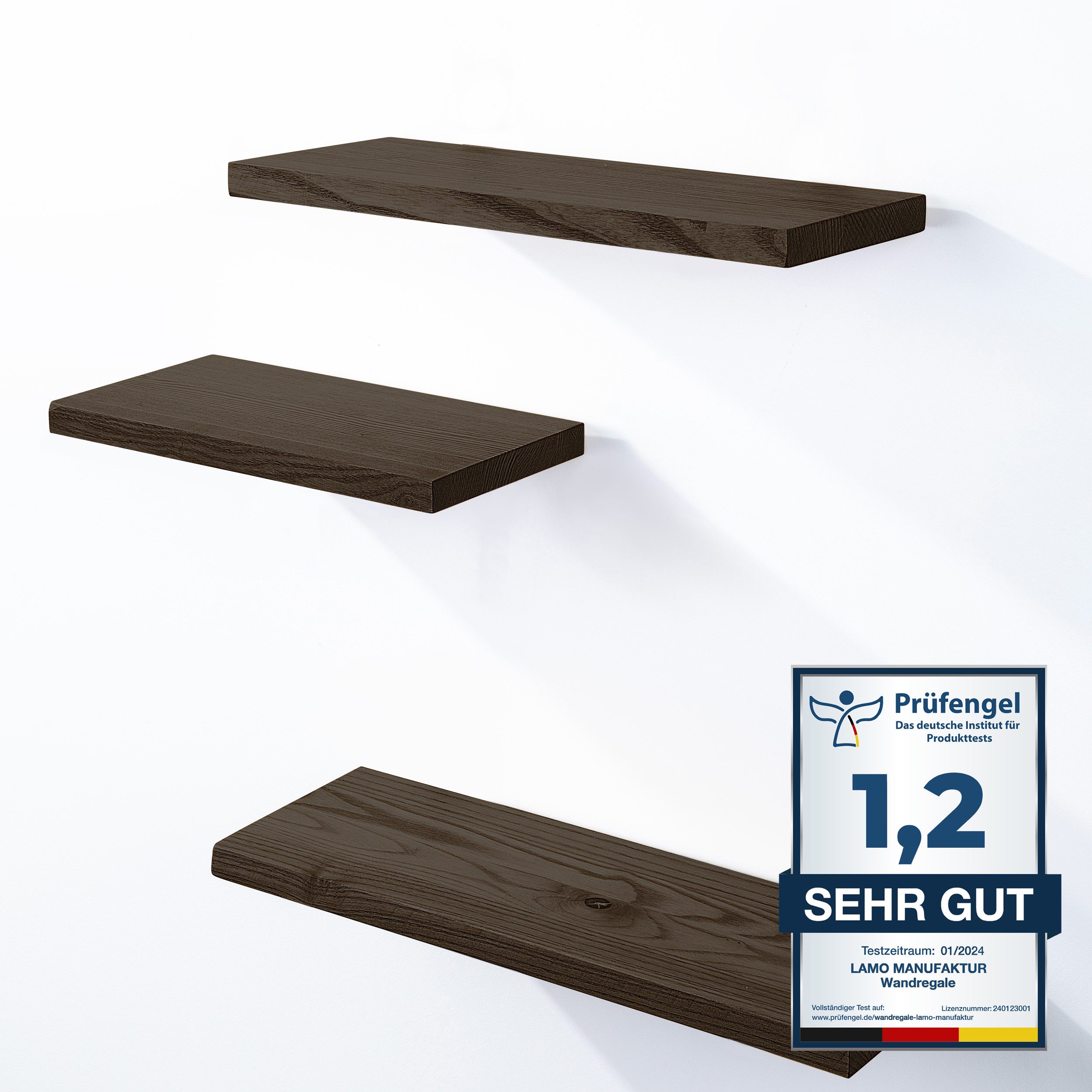 LAMO Manufaktur Wandregal LAMO Manufaktur 3 Stück Wandregal aus Holz 42/36/ günstig online kaufen