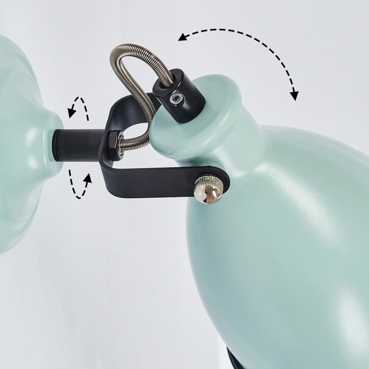 hofstein Wandleuchte »Spadacenta« Wandlampe, Metall, Türkis matt/Weiß/Schwarz, ohne Leuchtmittel, Leuchte Retro/Vintage-Design mit Zugschnur,E14, verstellbarer Strahler