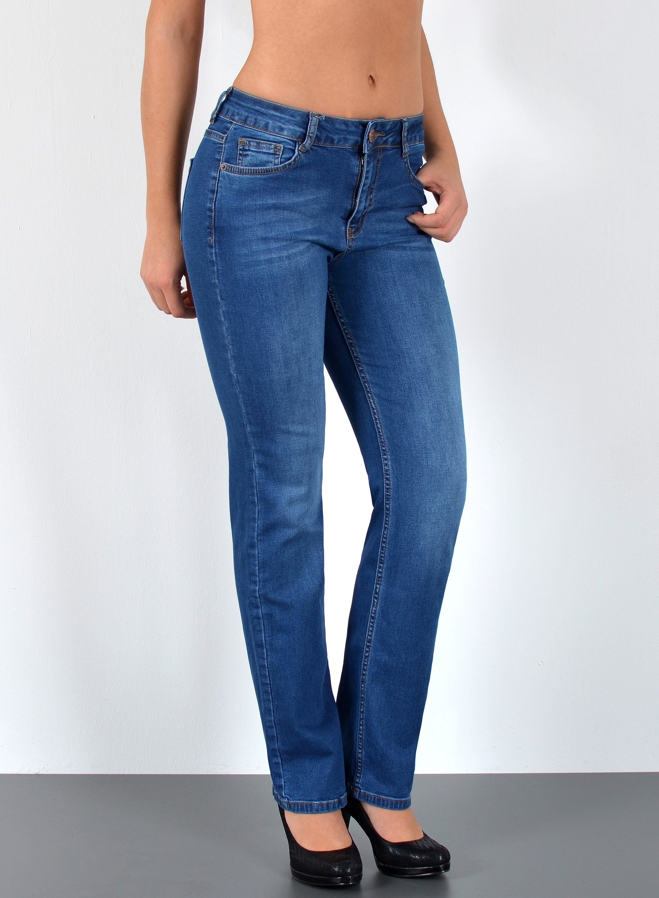 ESRA Straight-Jeans Damen Jeans Straight Leg günstig online kaufen